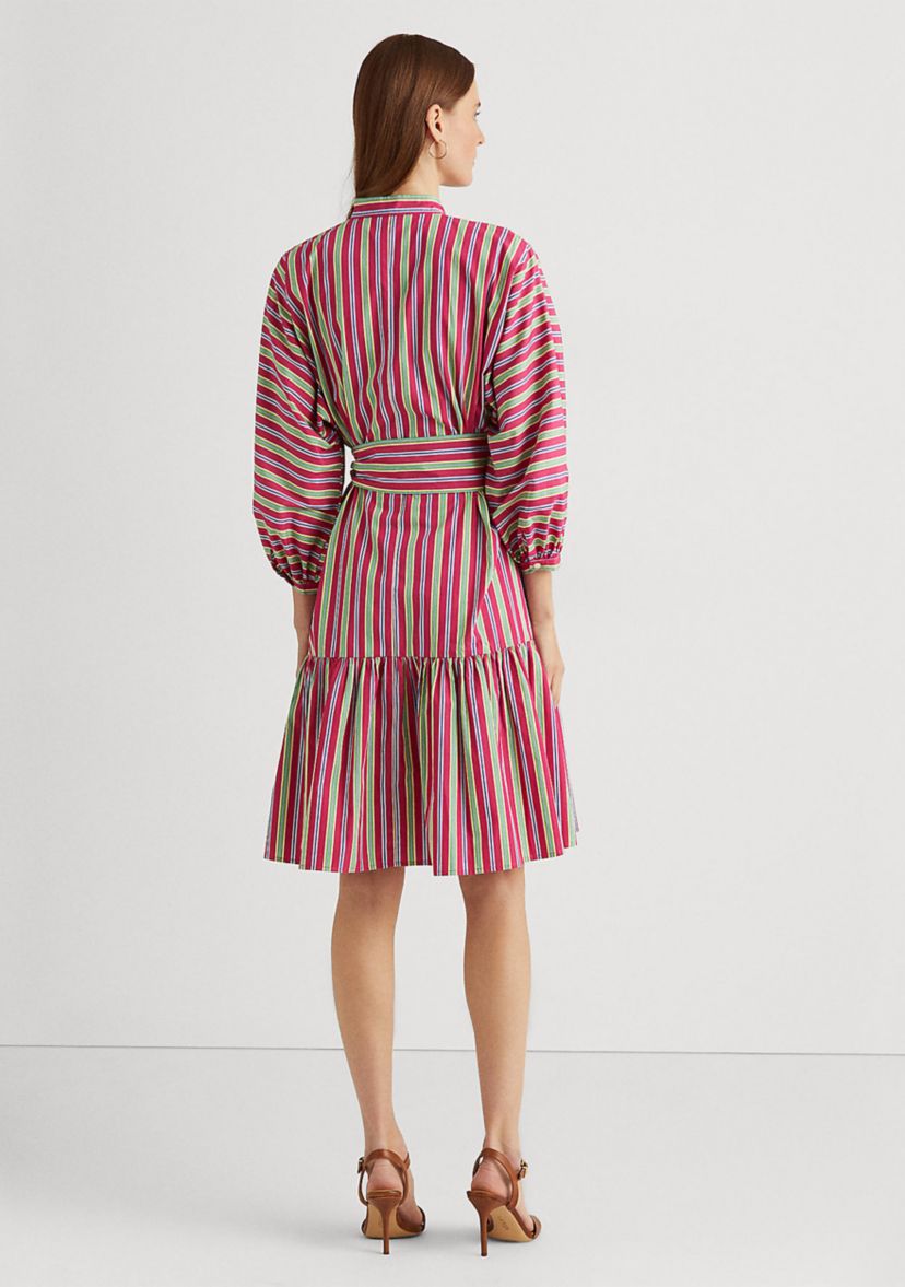 Striped Cotton Broadcloth Shirtdress