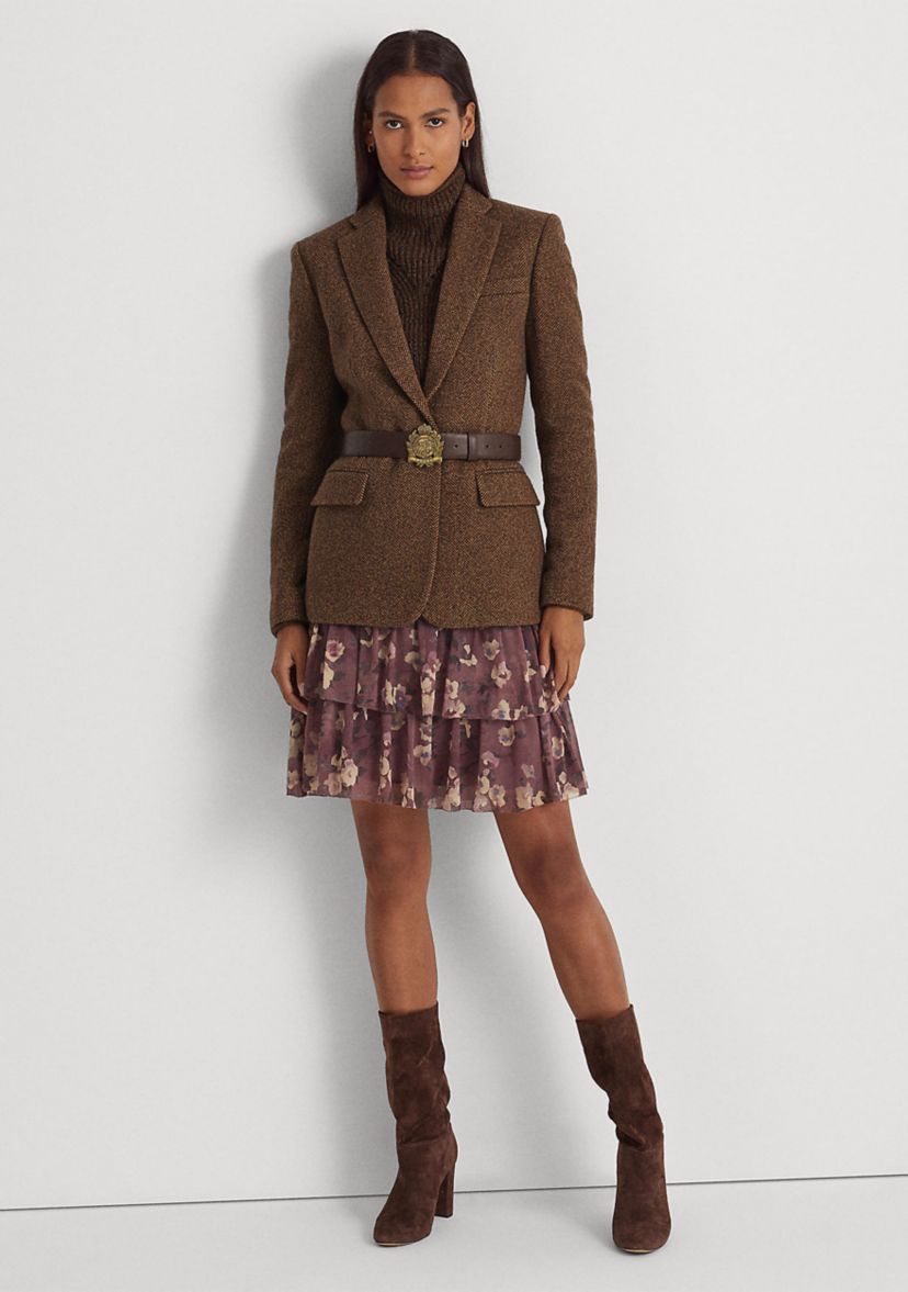 Floral Crinkle Georgette Miniskirt 