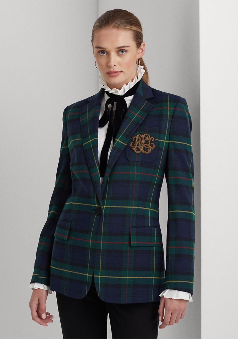 Plaid Bullion Twill Blazer