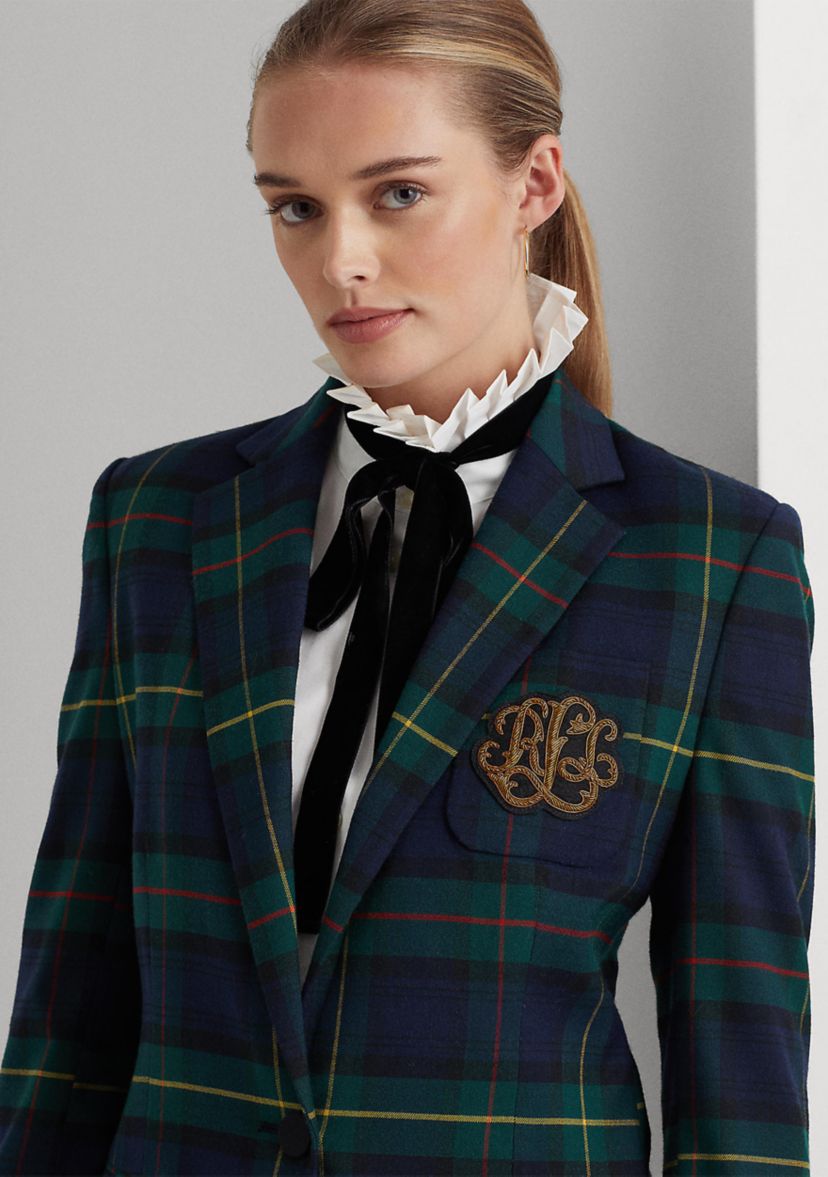 Plaid Bullion Twill Blazer