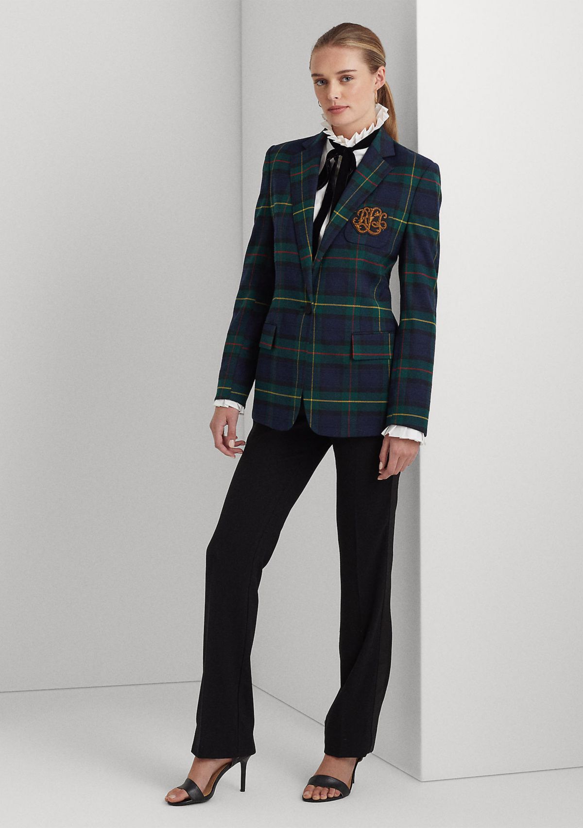 Plaid Bullion Twill Blazer