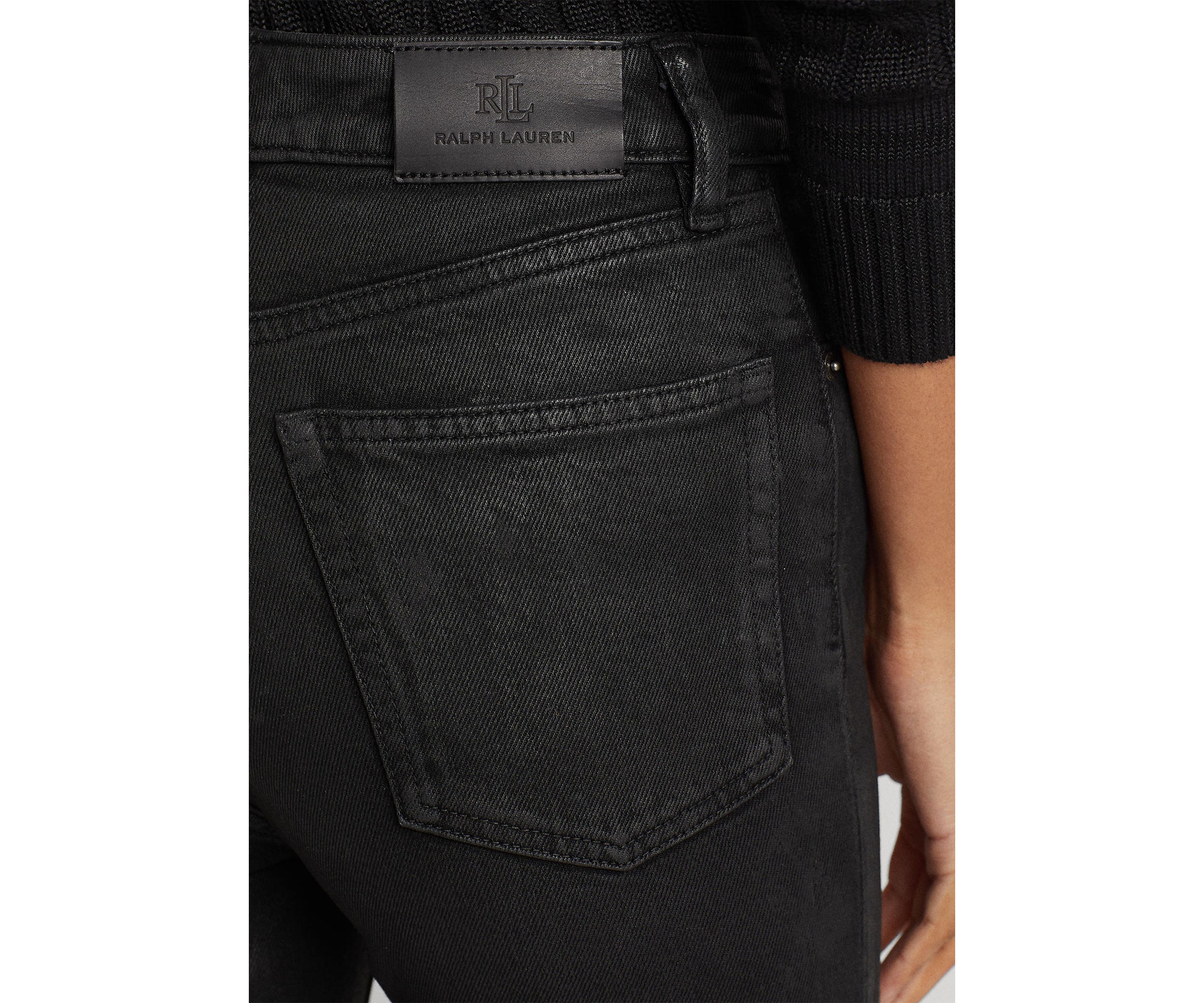 Coated High Rise Boot Cut Pants
