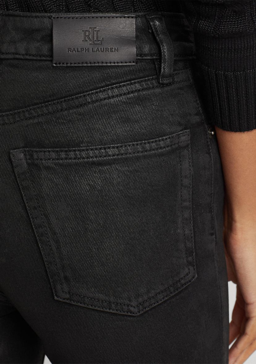 Coated High Rise Boot Cut Pants