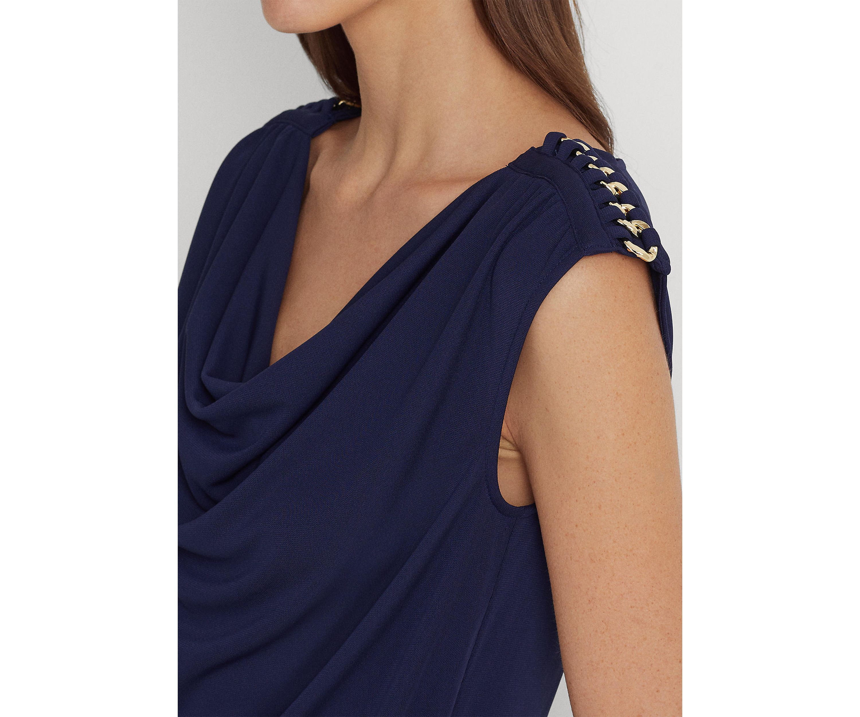 Jersey Sleeveless Cowl Neck Top