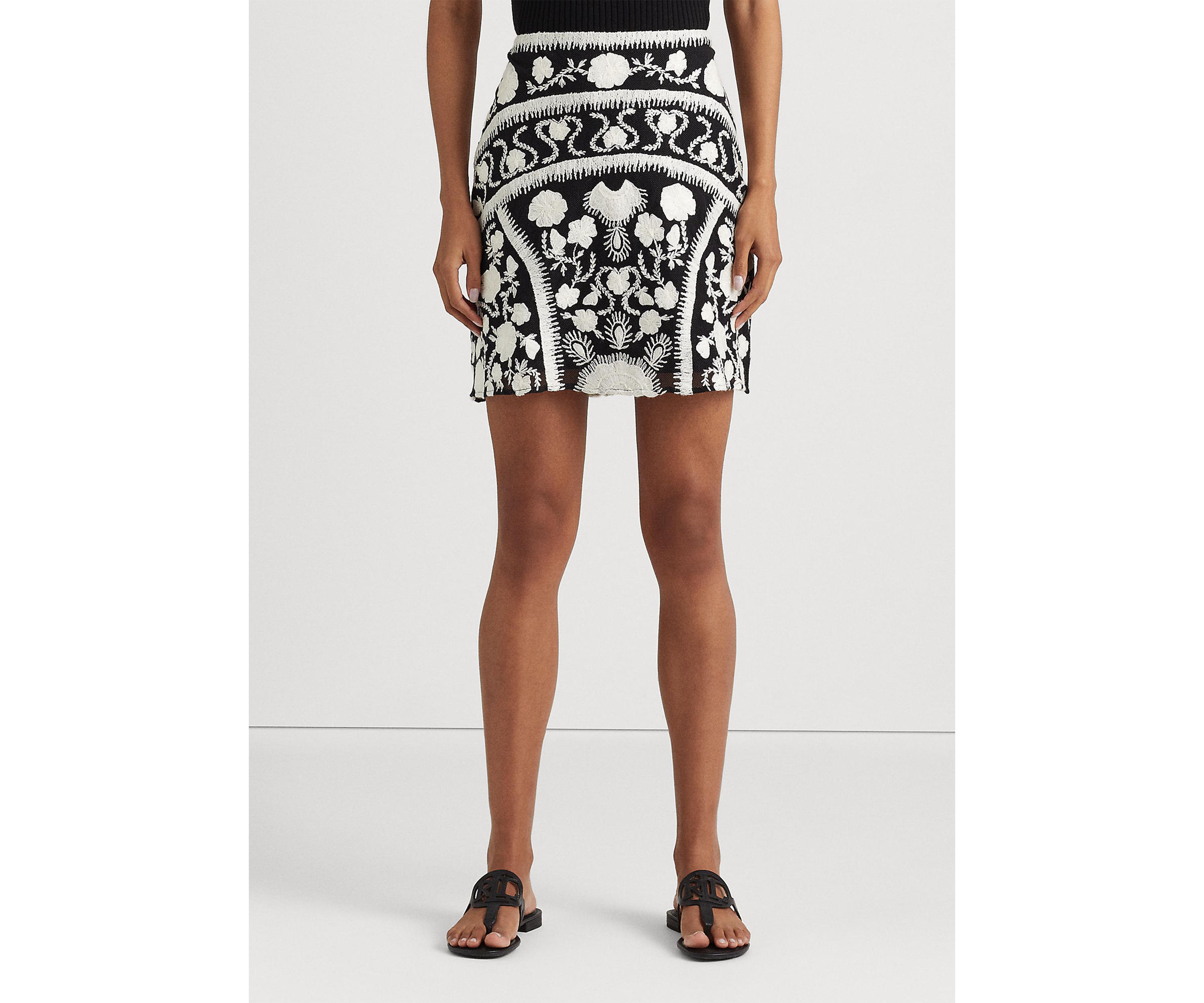 Embroidered Tulle Miniskirt