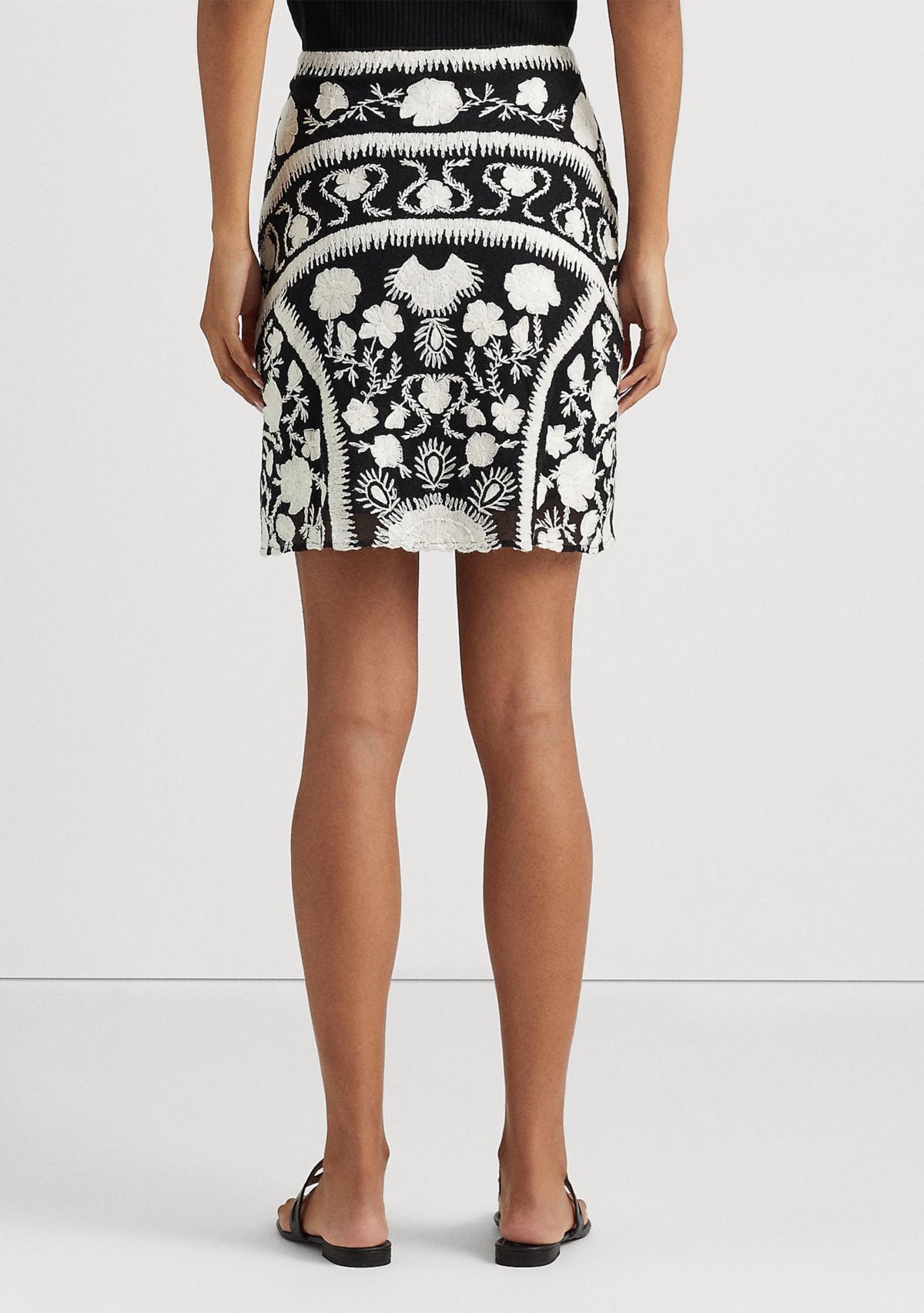 Embroidered Tulle Miniskirt