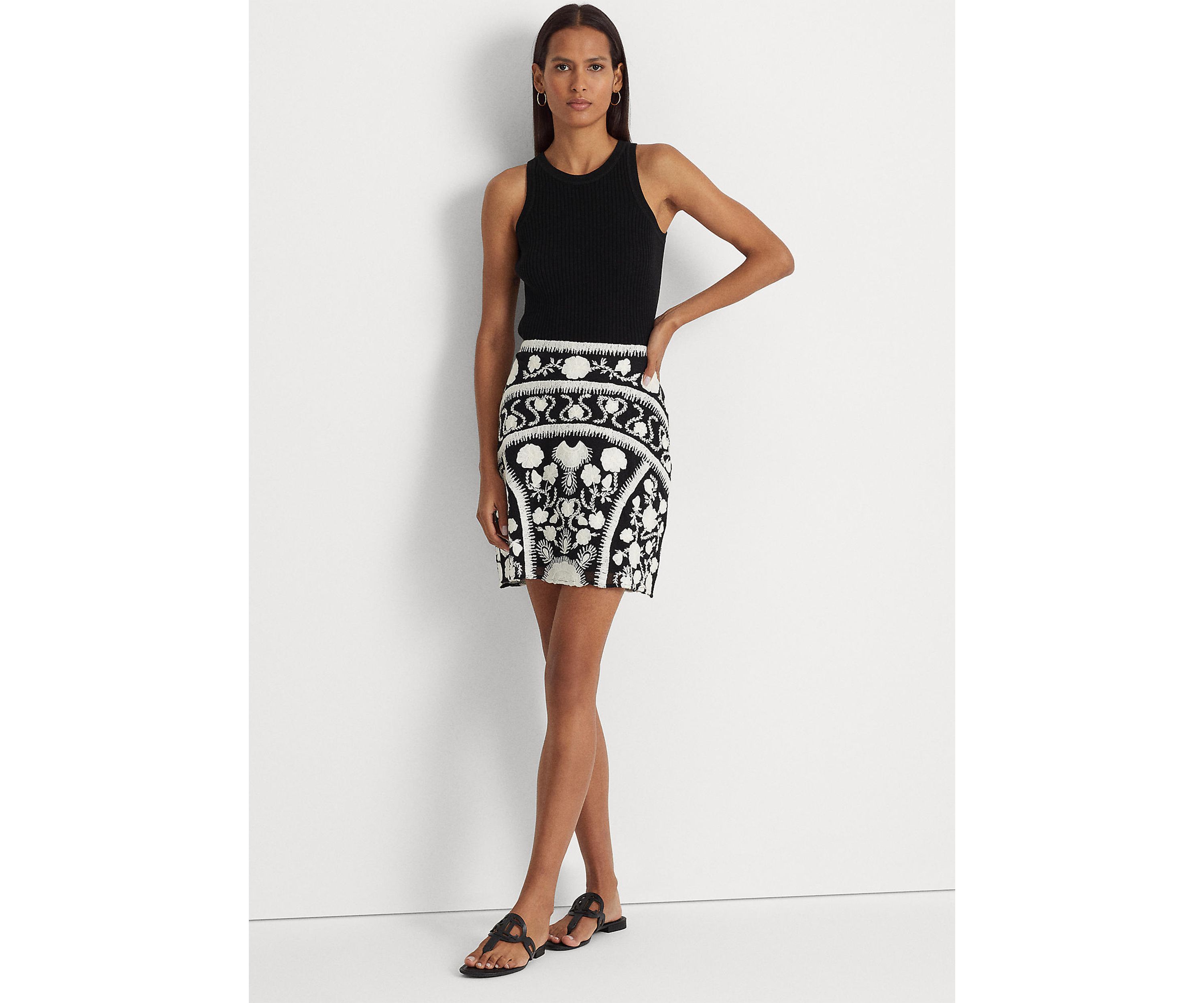 Embroidered Tulle Miniskirt