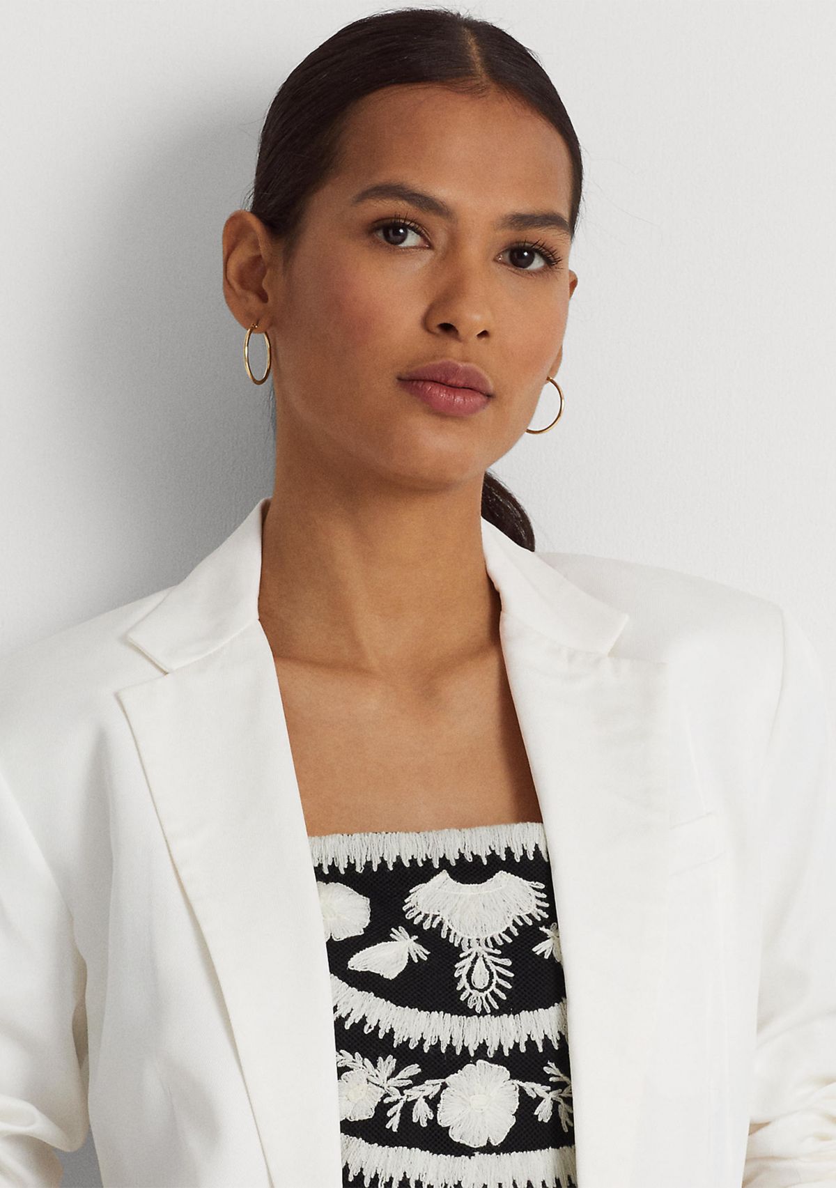 Linen-Blend Twill Blazer