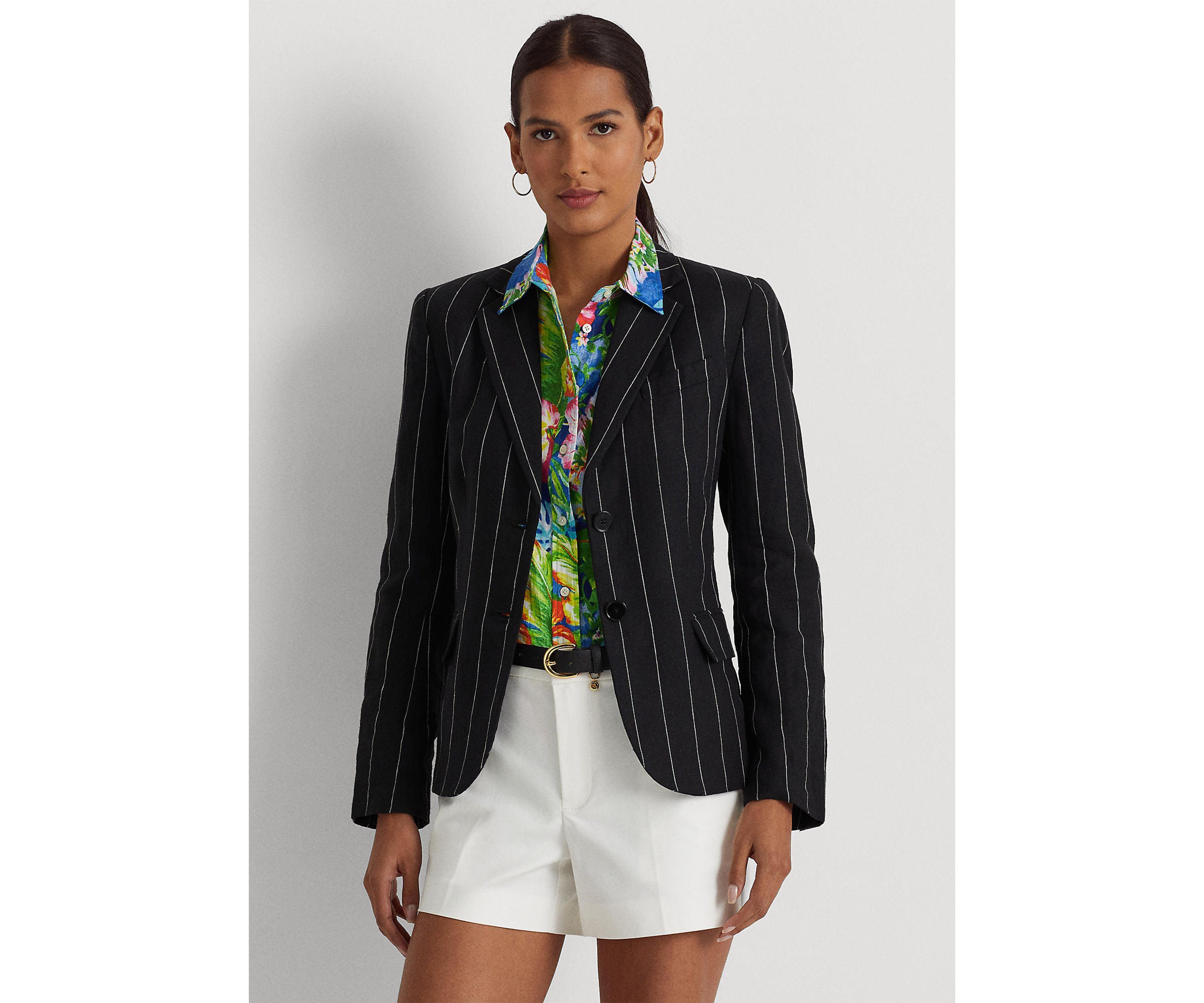Pinstripe Linen Blazer