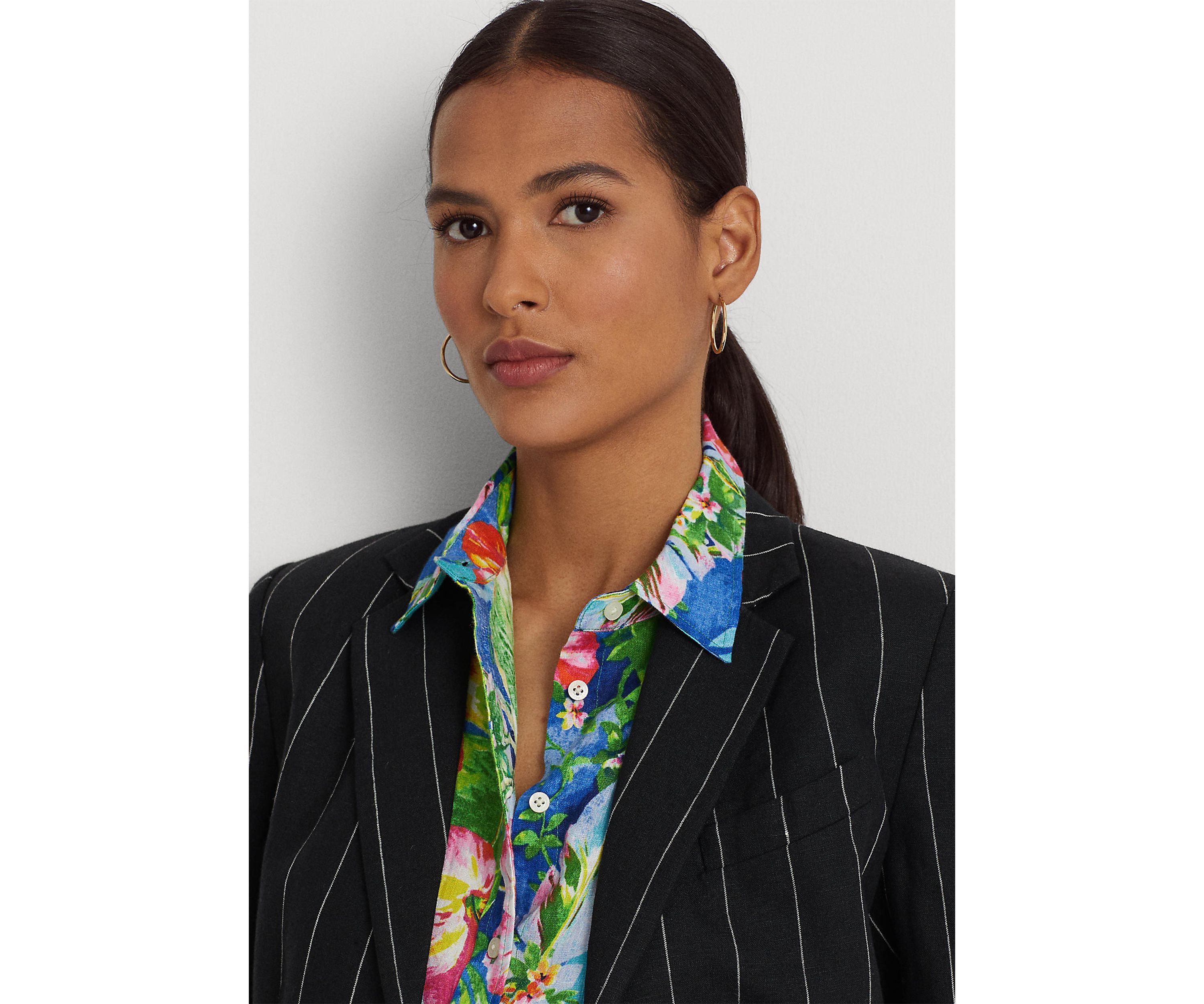 Pinstripe Linen Blazer