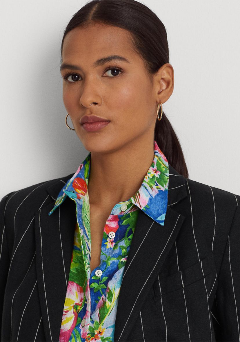 Pinstripe Linen Blazer