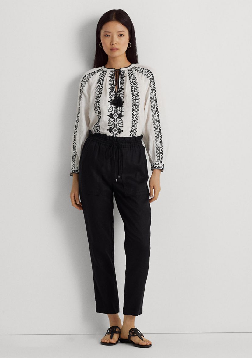 Embroidered Linen Blouse