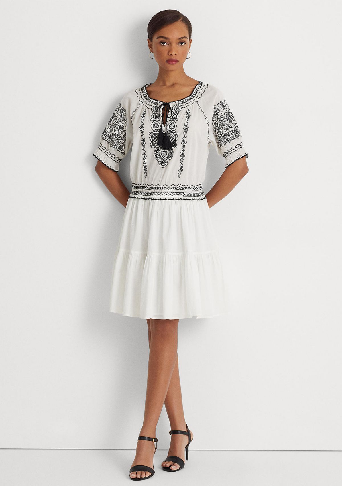 Embroidered Cotton Voile Dress