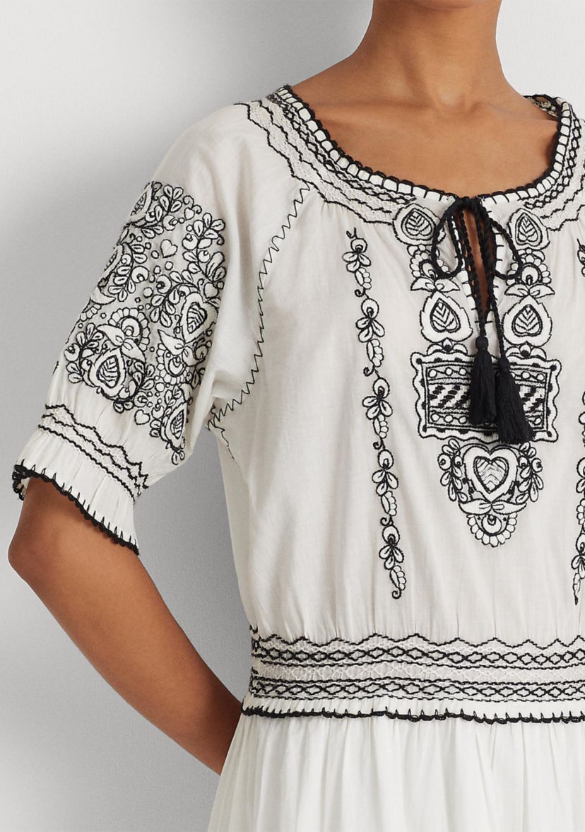 Embroidered Cotton Voile Dress