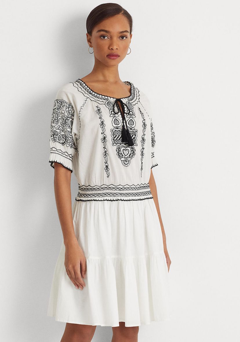 Embroidered Cotton Voile Dress