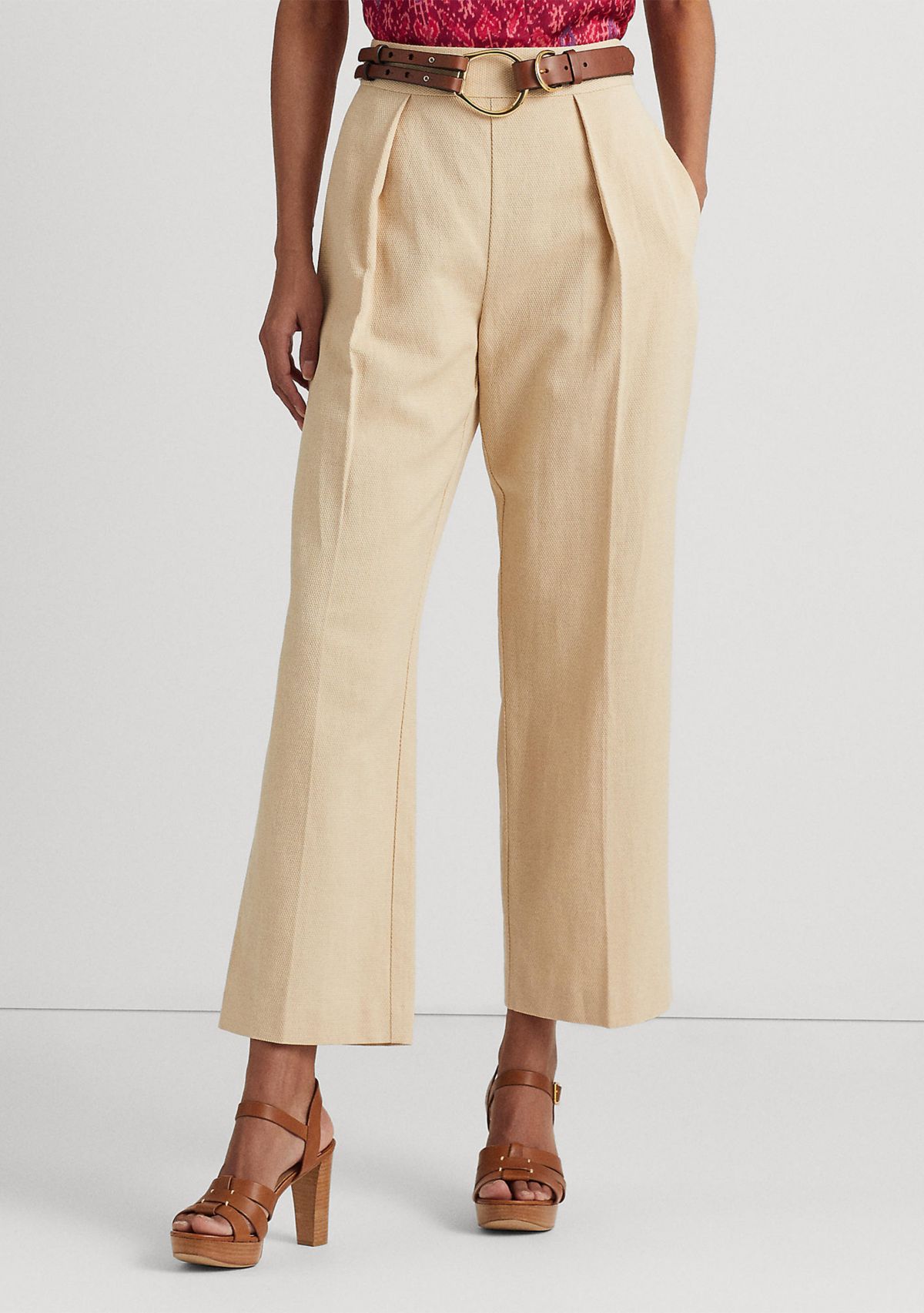 Pleated Ottoman Wide Leg Pants