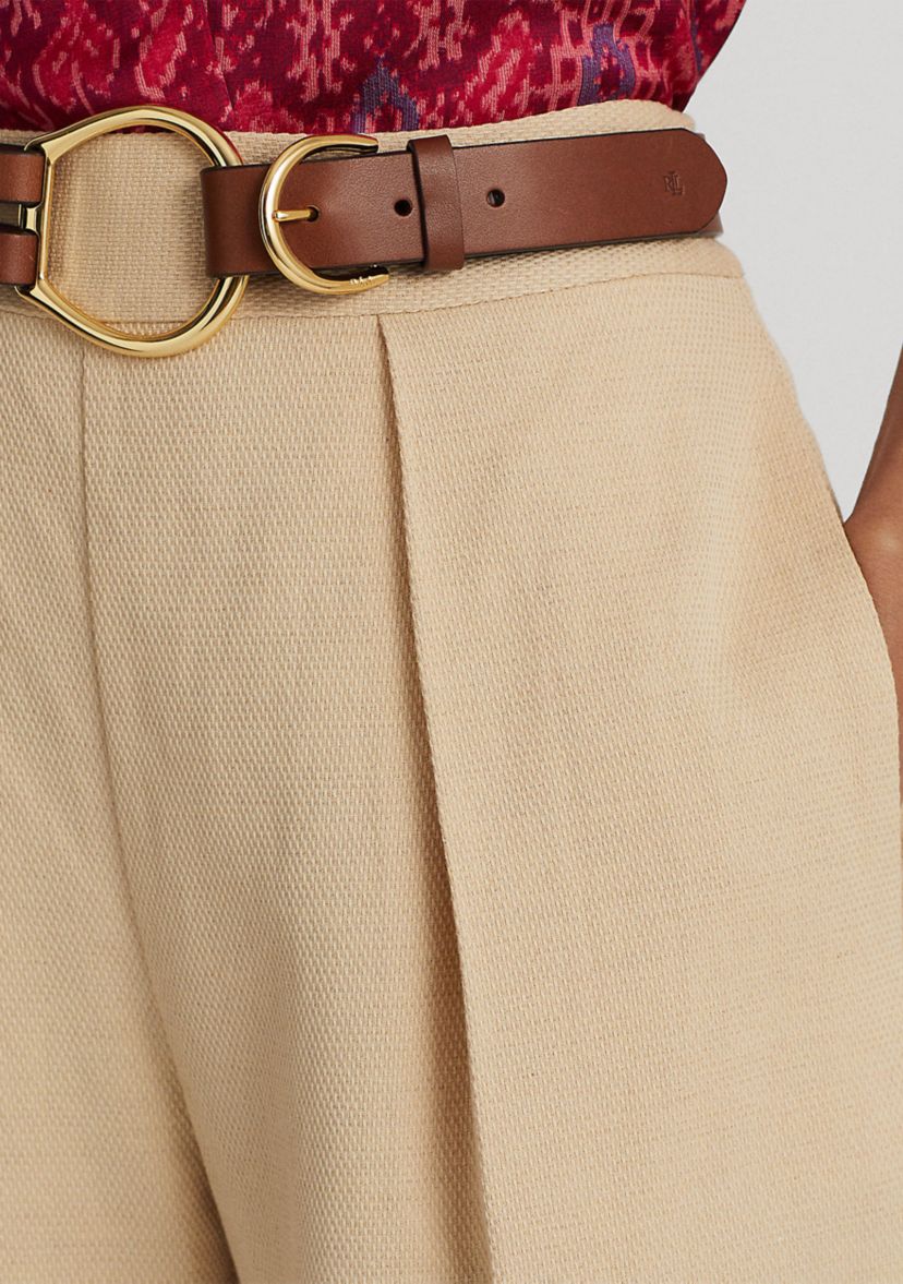 Pleated Ottoman Wide Leg Pants