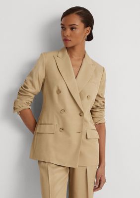 Lauren Ralph Lauren Womens Plus Wool Office Wear Double-Breasted Blazer