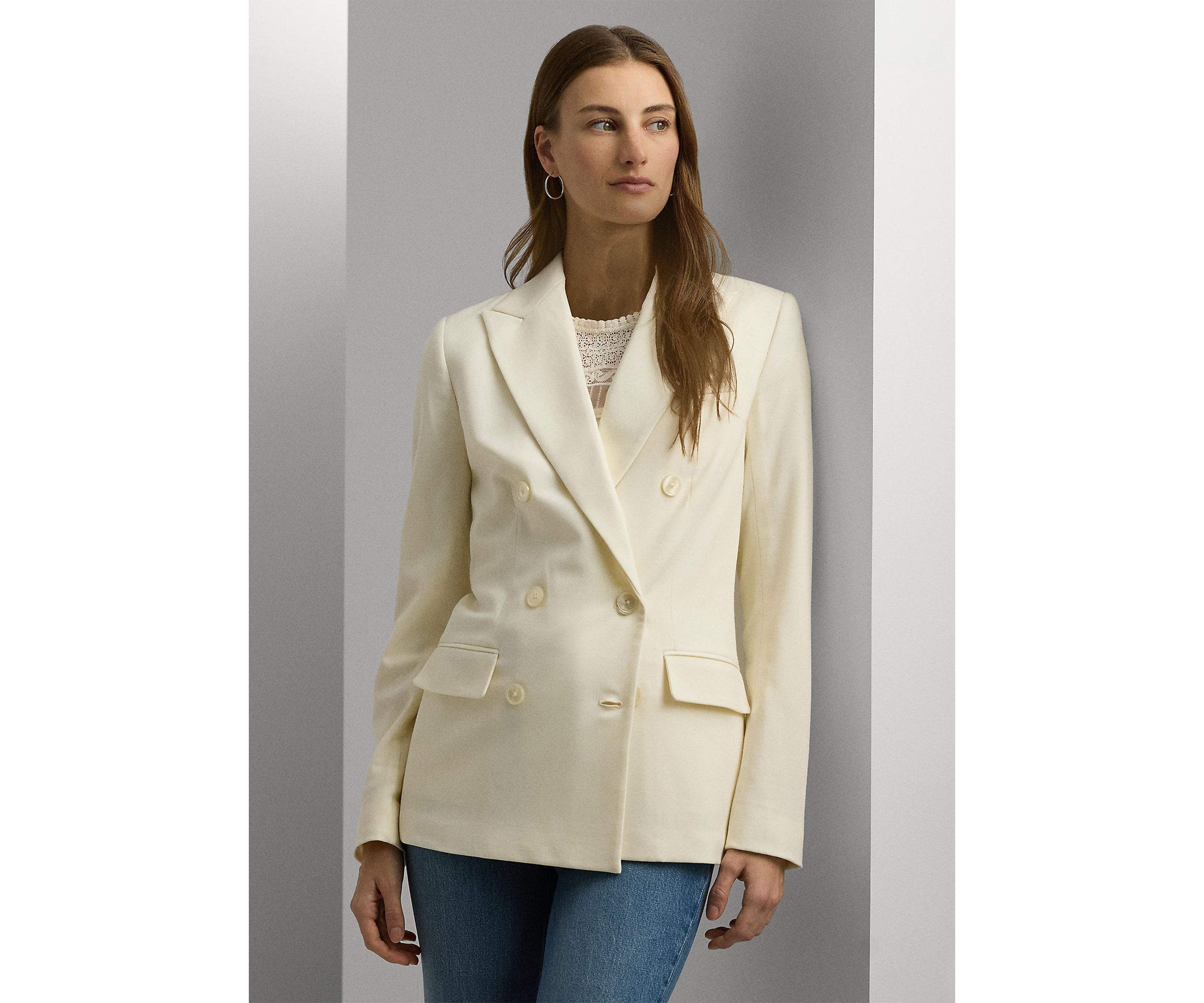 Double-Breasted Wool Crepe Blazer