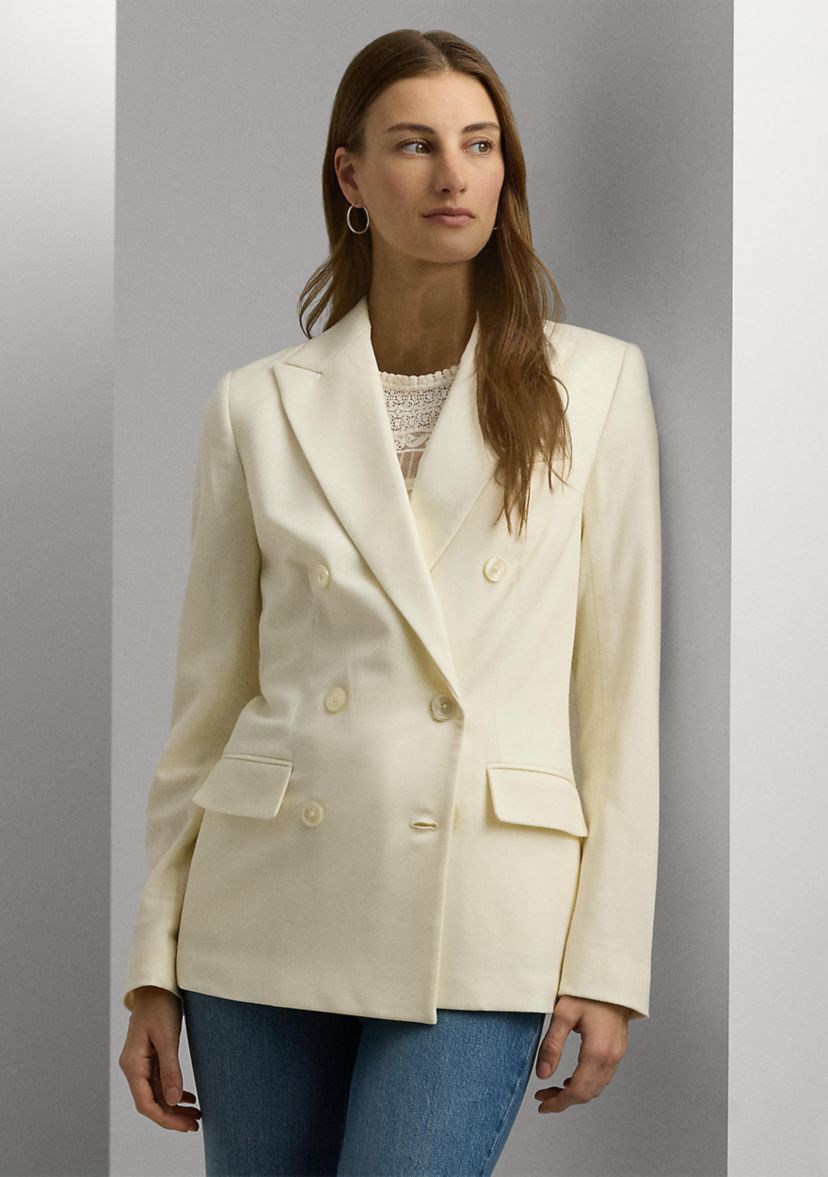 Double-Breasted Wool Crepe Blazer