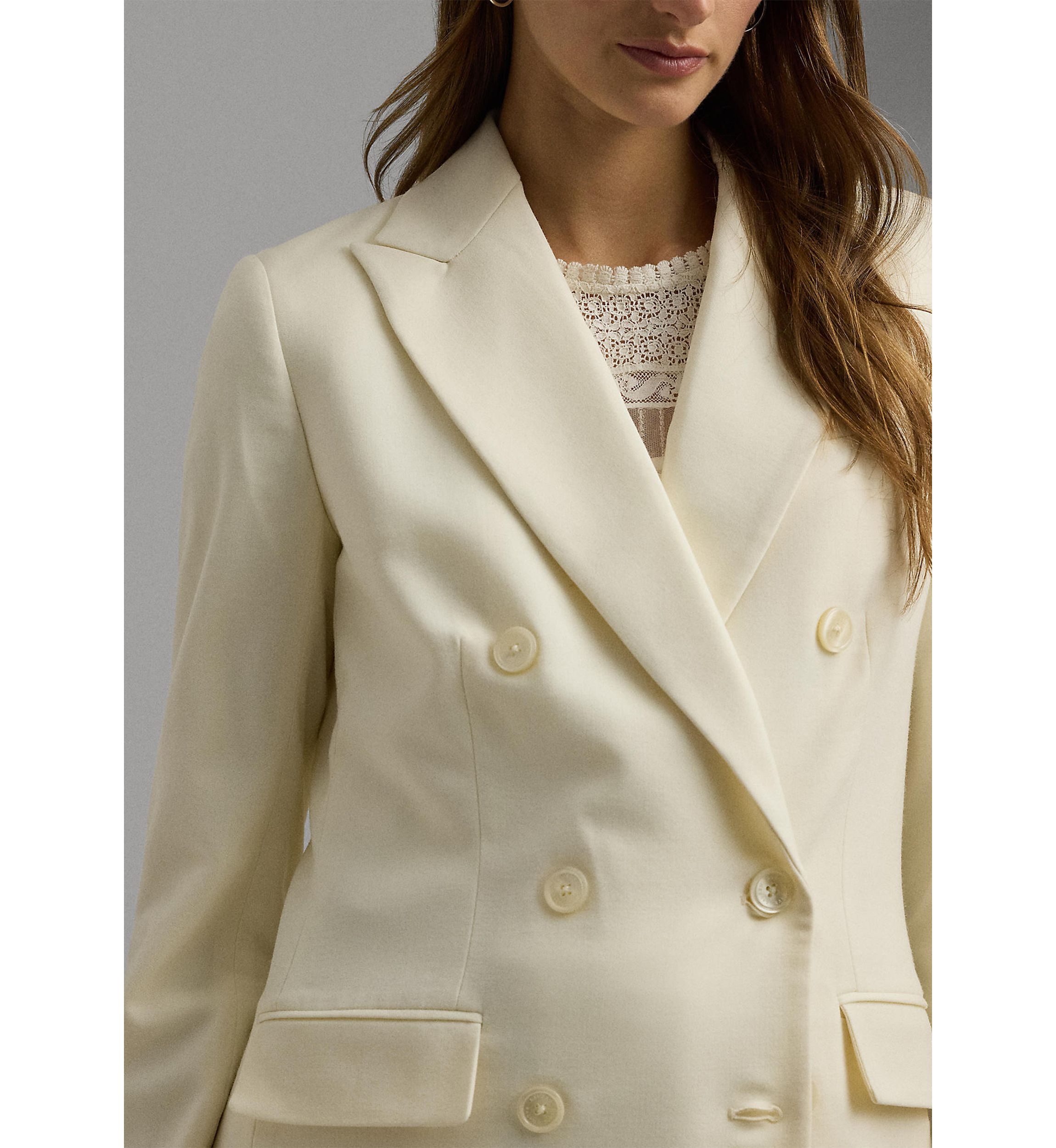Double-Breasted Wool Crepe Blazer