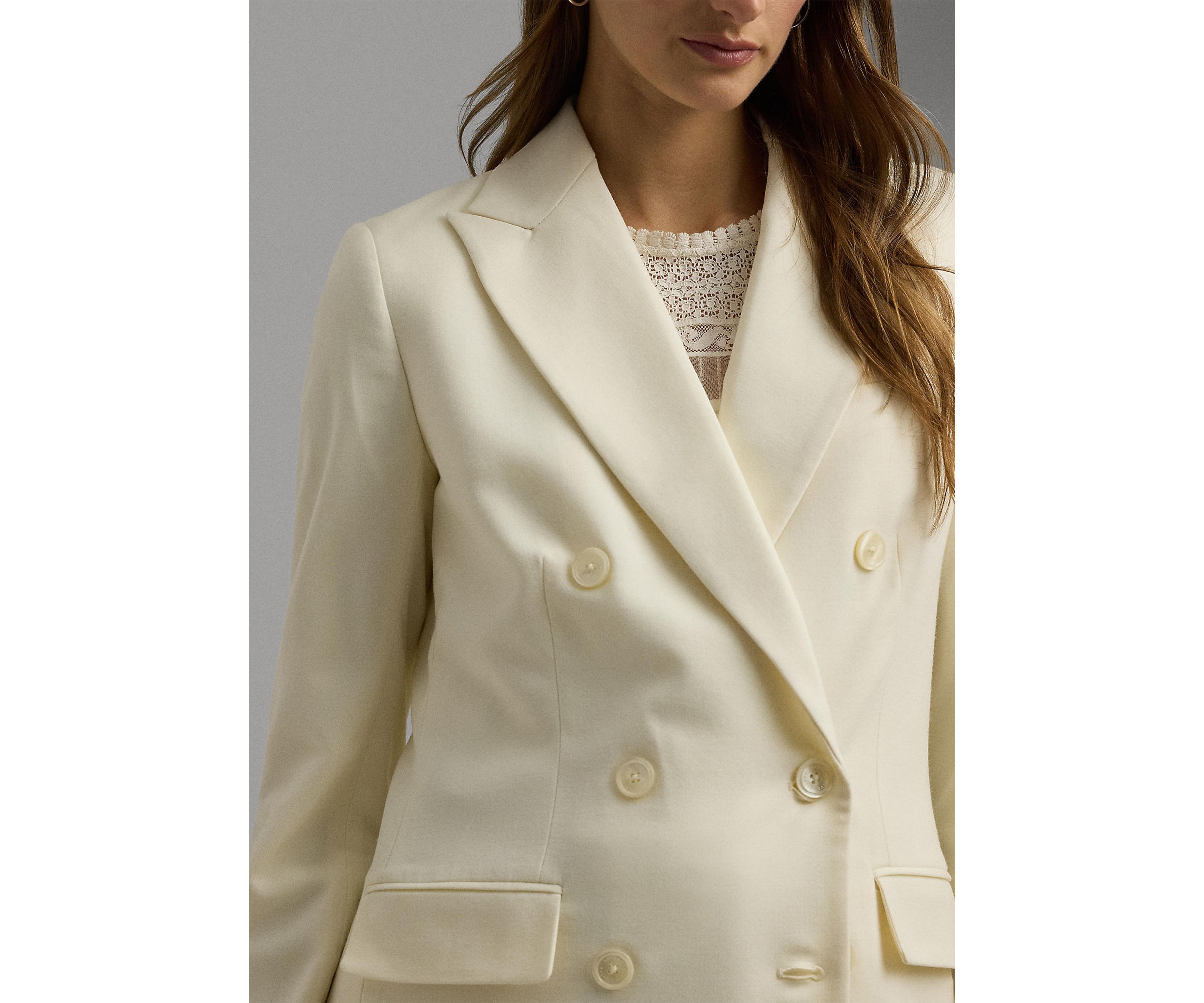 Double-Breasted Wool Crepe Blazer