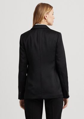 LAUREN RALPH LAUREN DOUBLE-BREASTED WOOL CREPE BLAZER