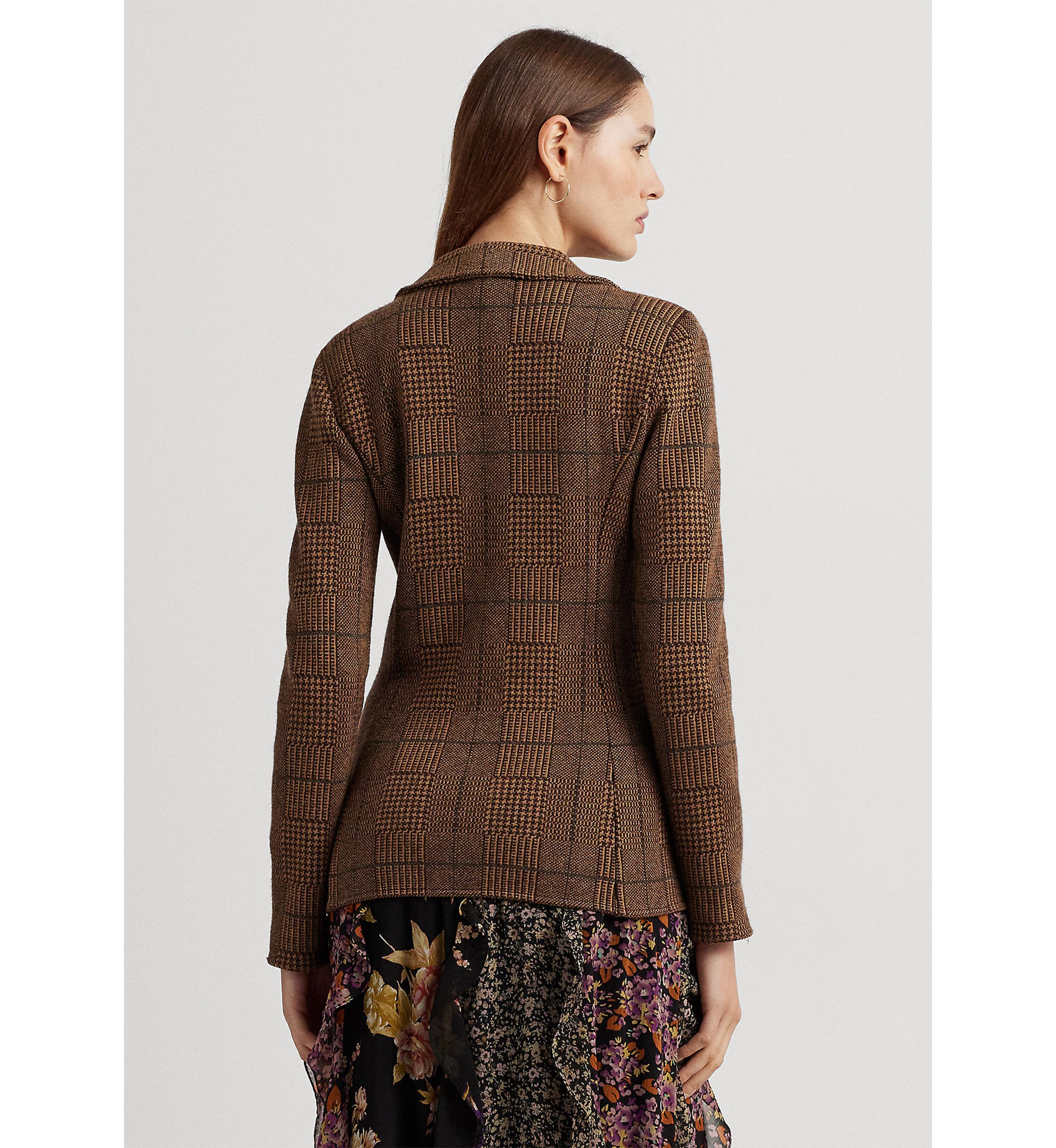 Checked Plaid Wool-Blend Blazer