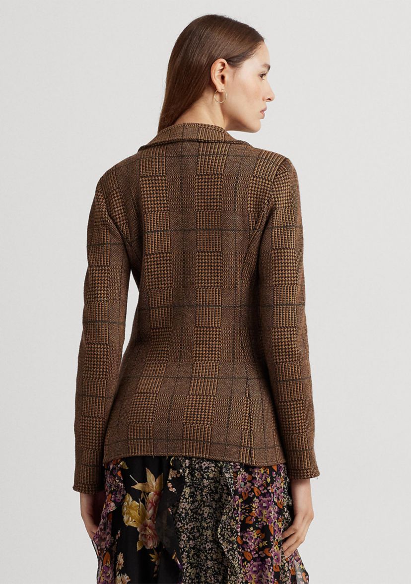 Checked Plaid Wool-Blend Blazer