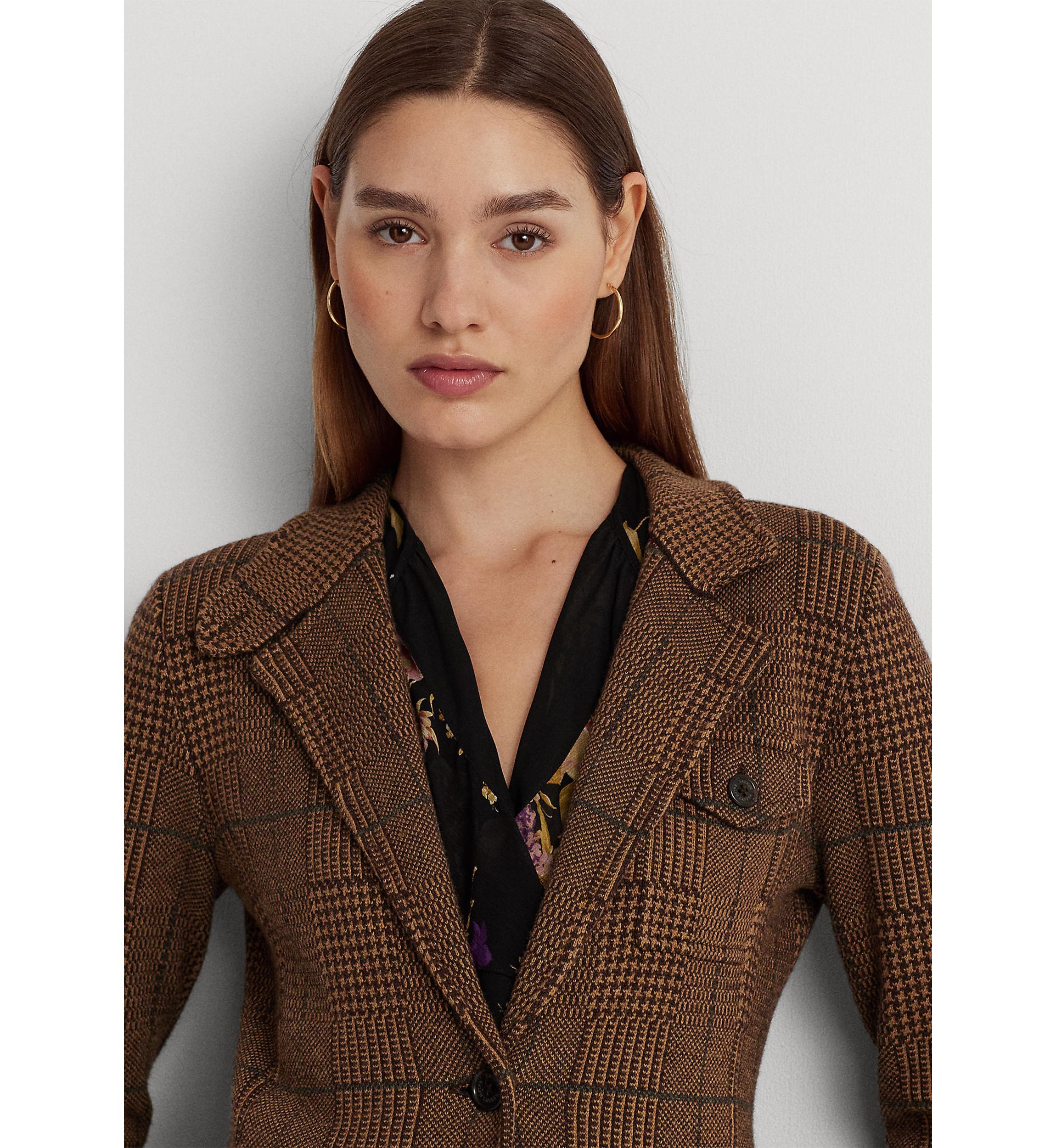Checked Plaid Wool-Blend Blazer