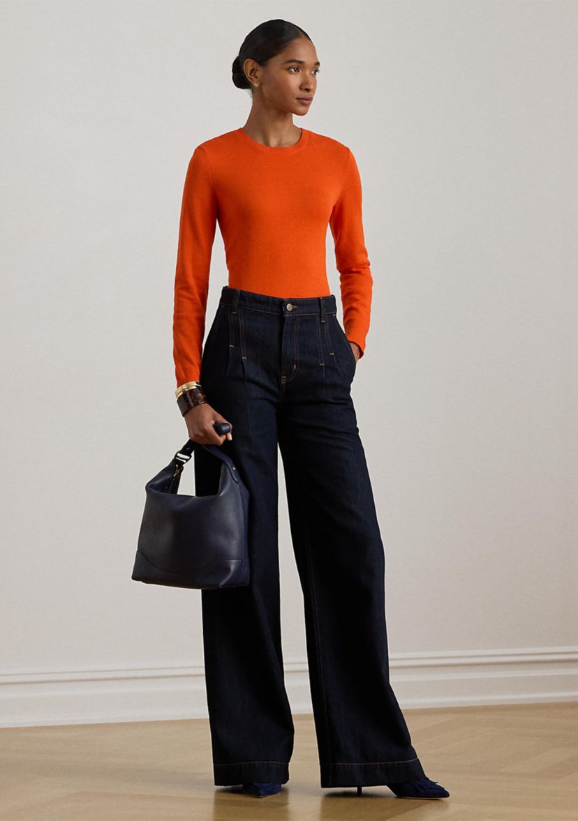 Womens Cotton-Blend Sweater