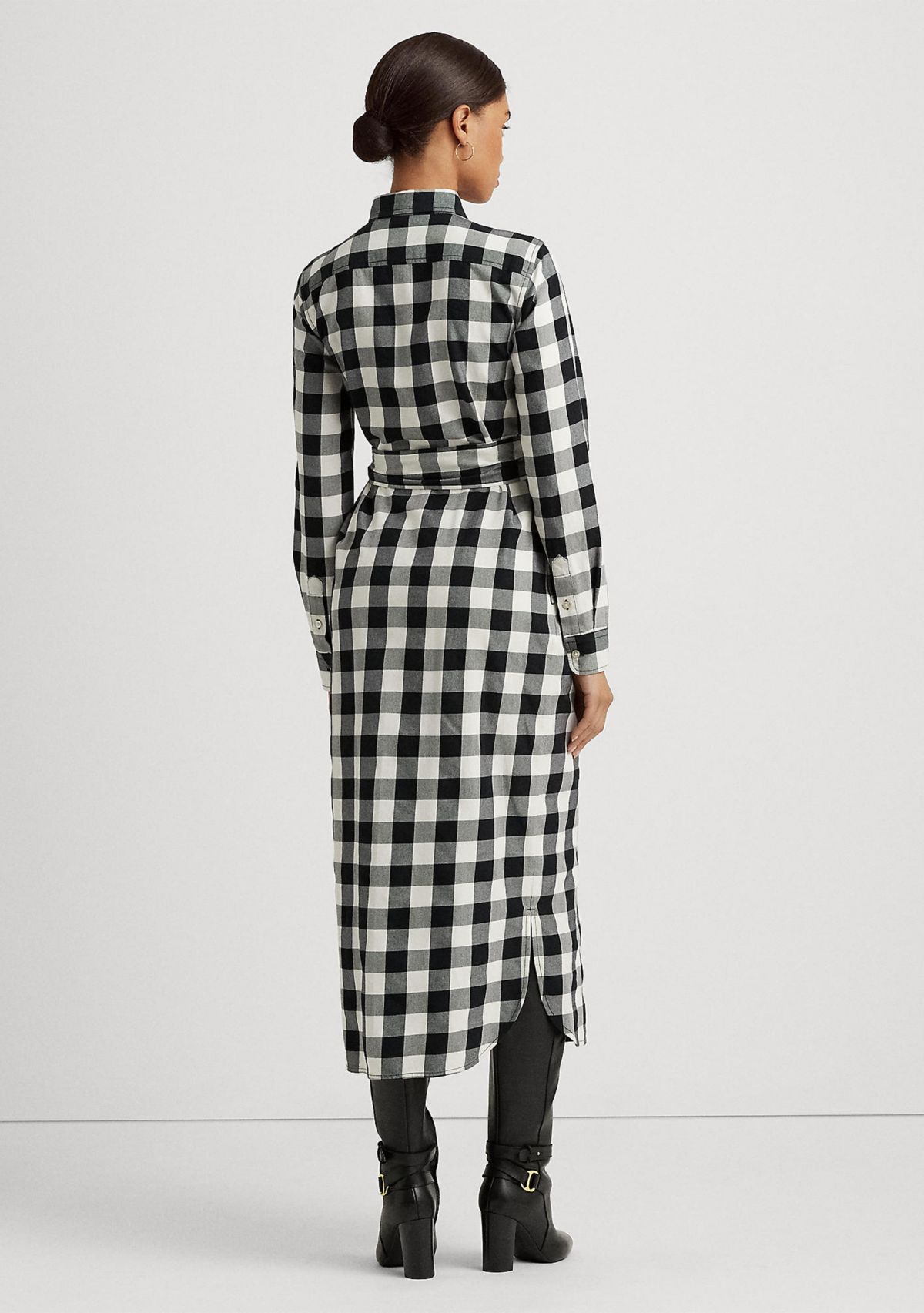 Buffalo Check Belted Twill Shirtdress