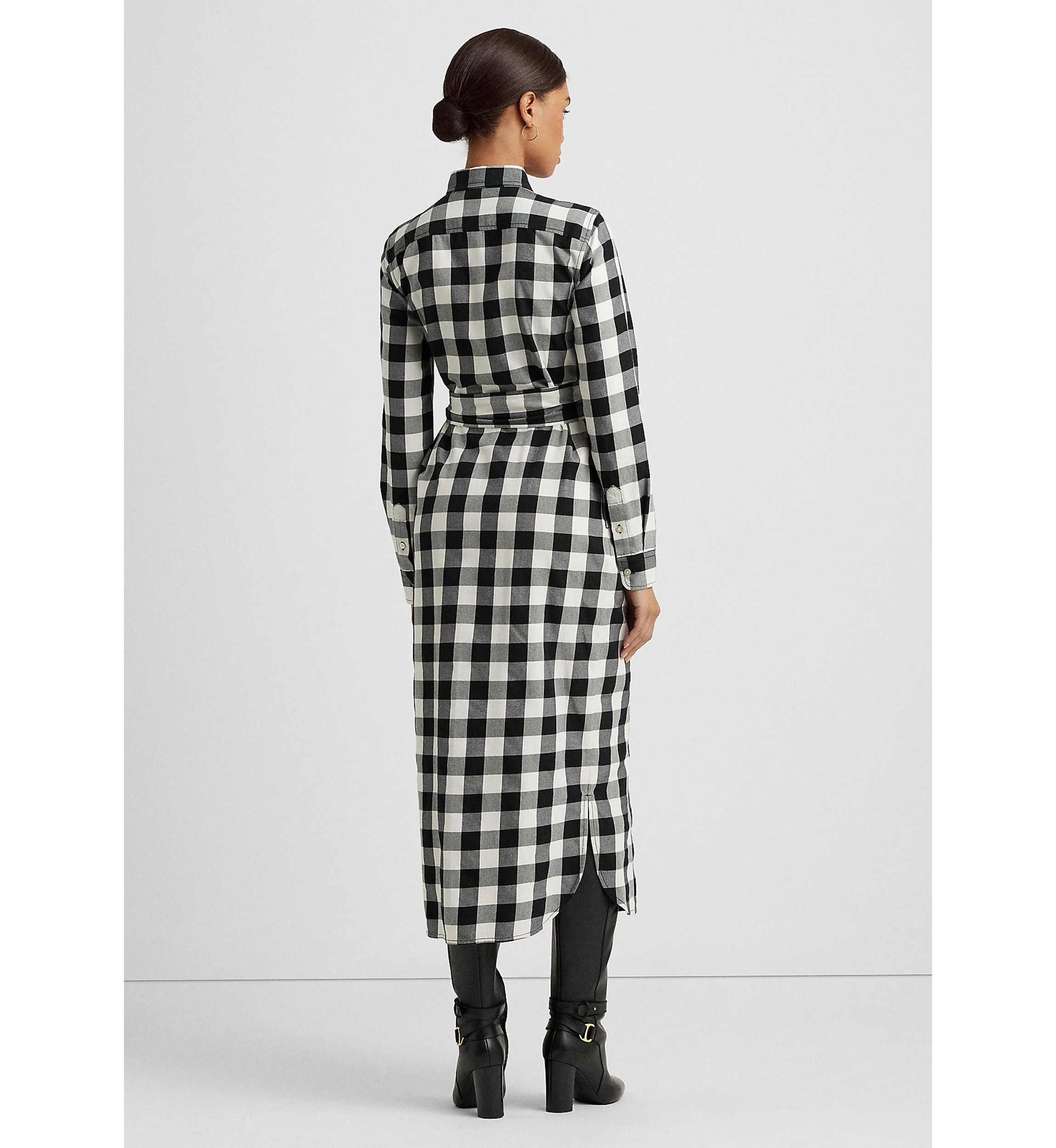Buffalo Check Belted Twill Shirtdress