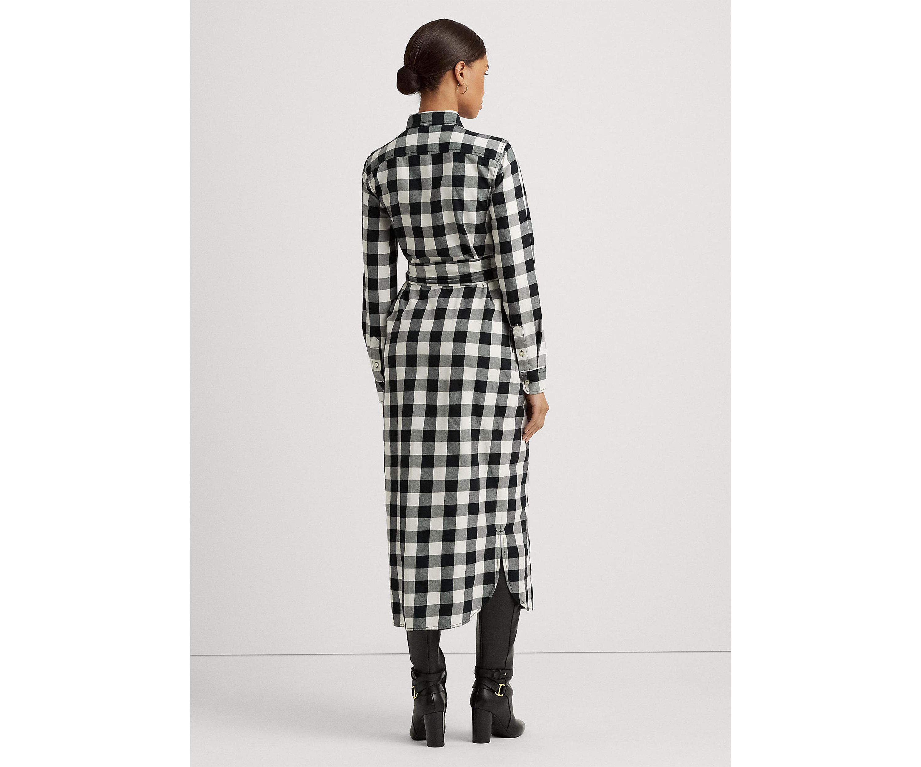Buffalo Check Belted Twill Shirtdress