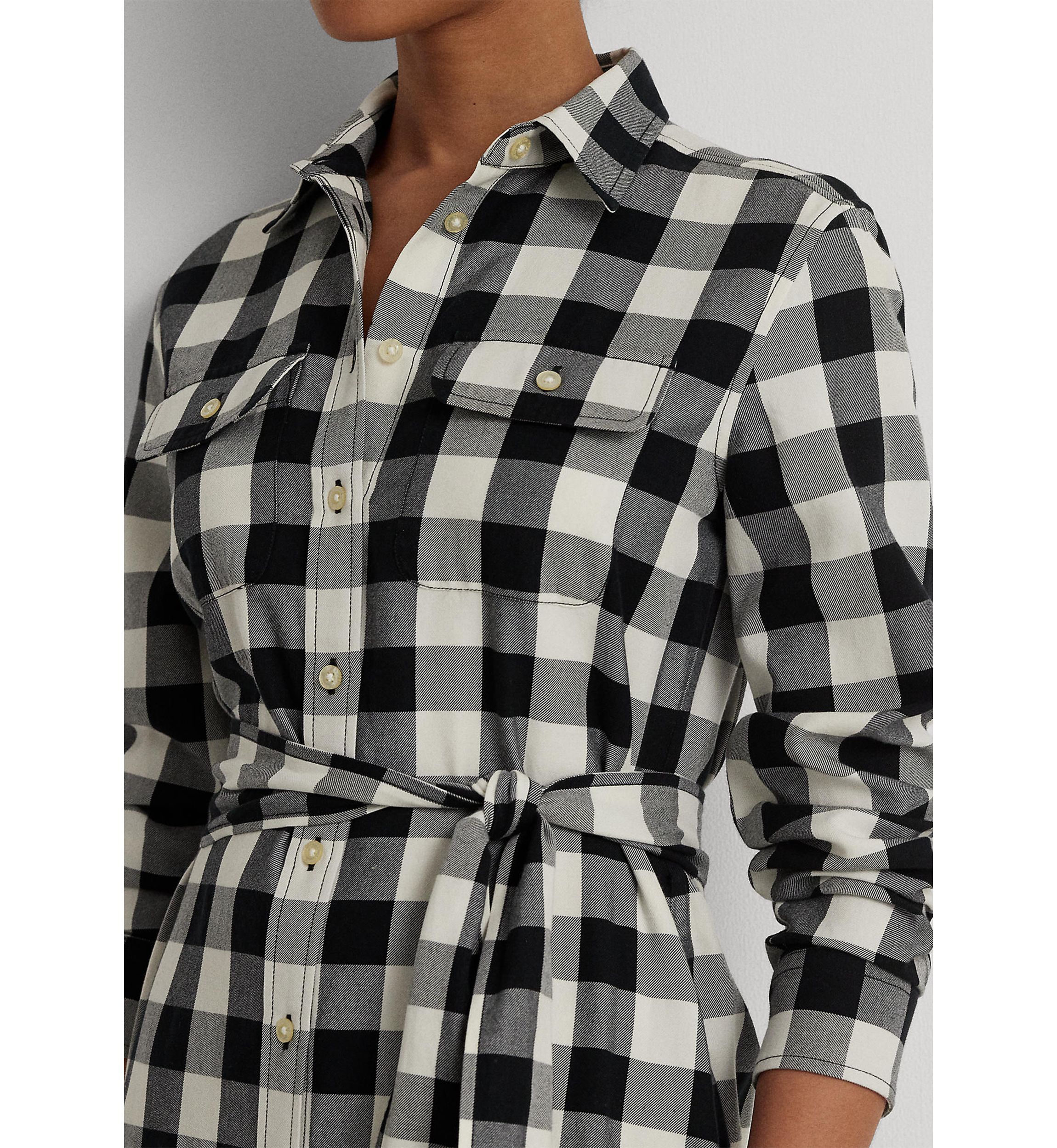 Buffalo Check Belted Twill Shirtdress