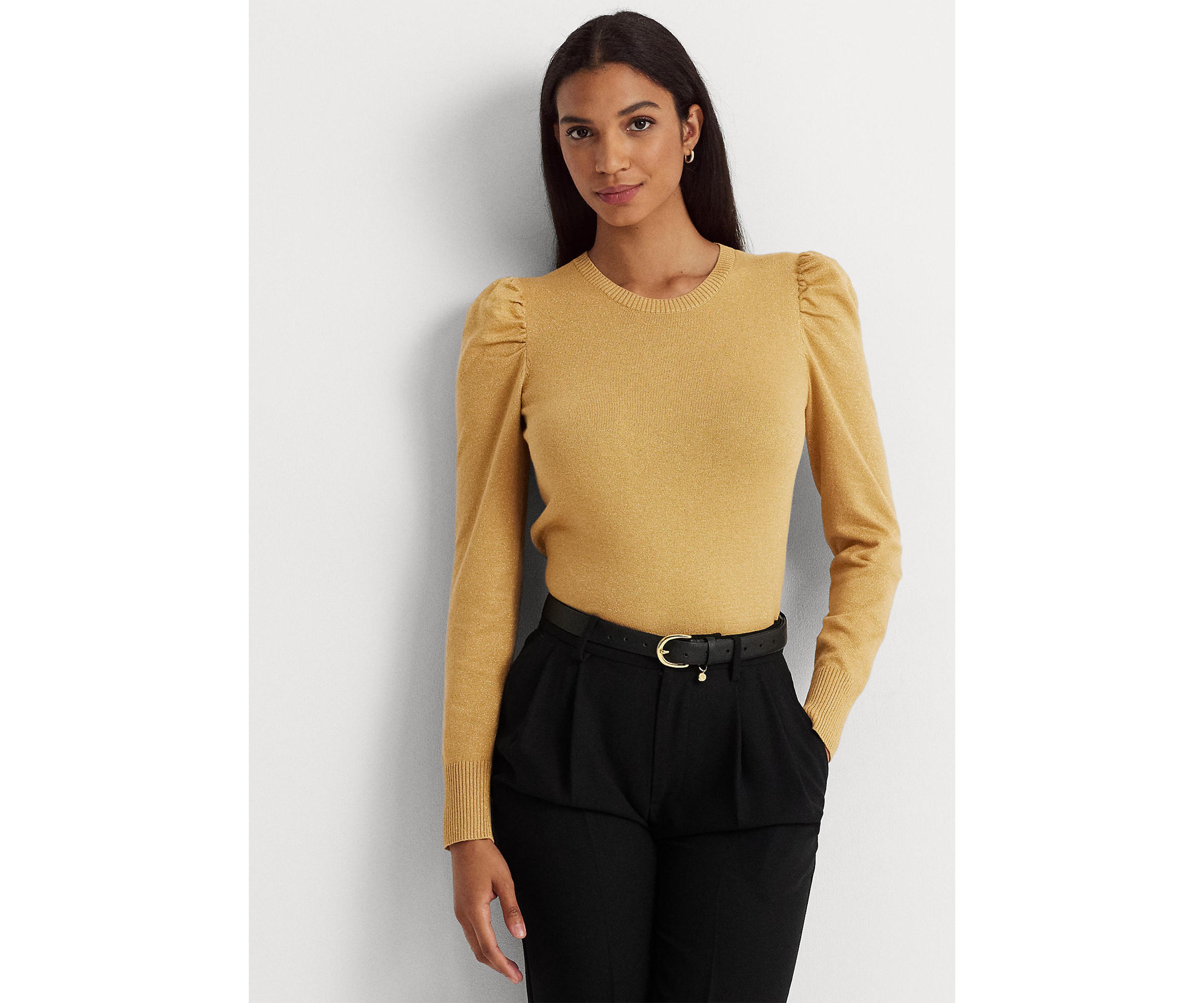 Metallic Puff Sleeve Sweater