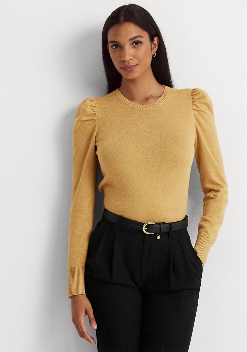 Metallic Puff Sleeve Sweater