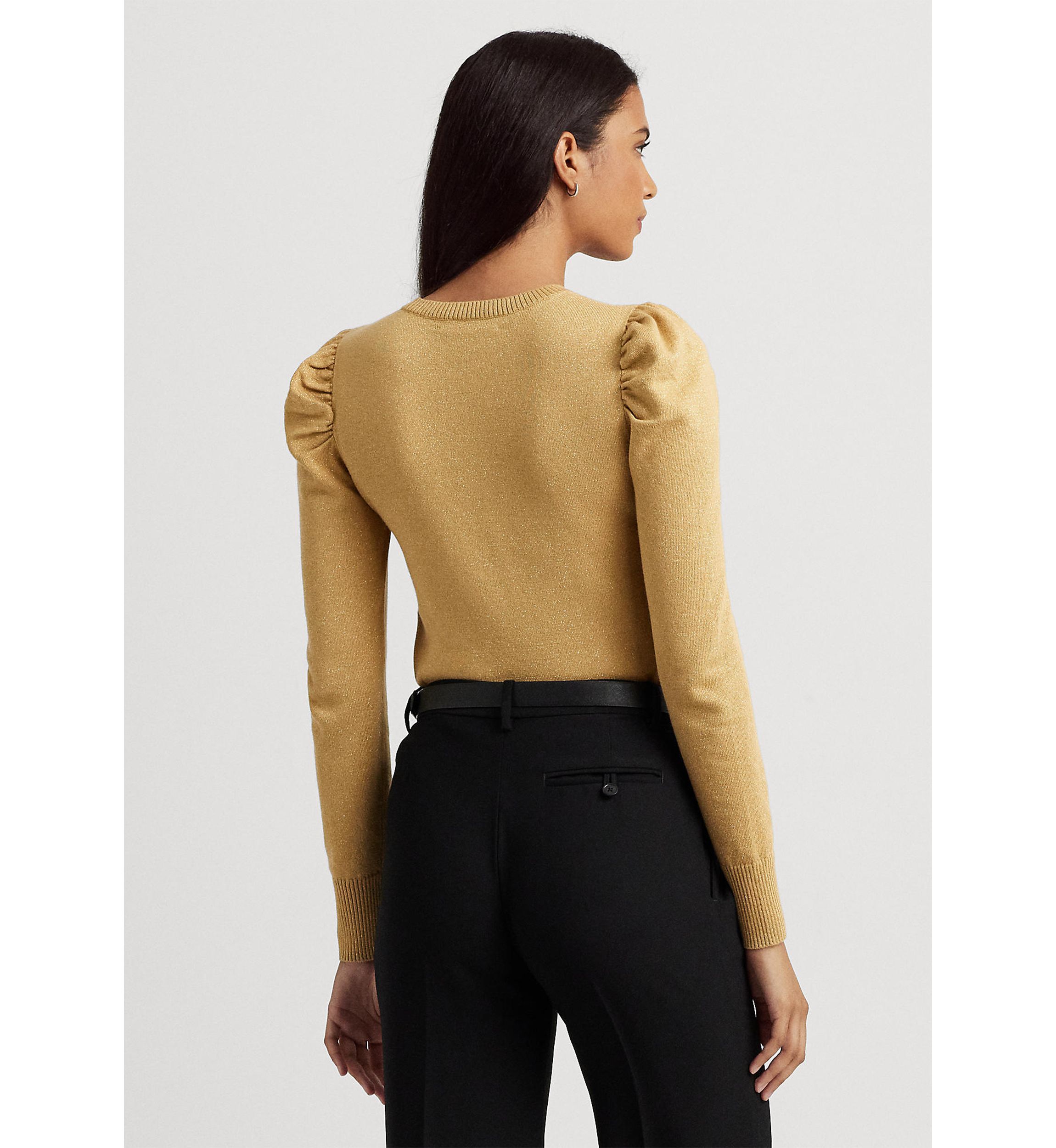 Metallic Puff Sleeve Sweater