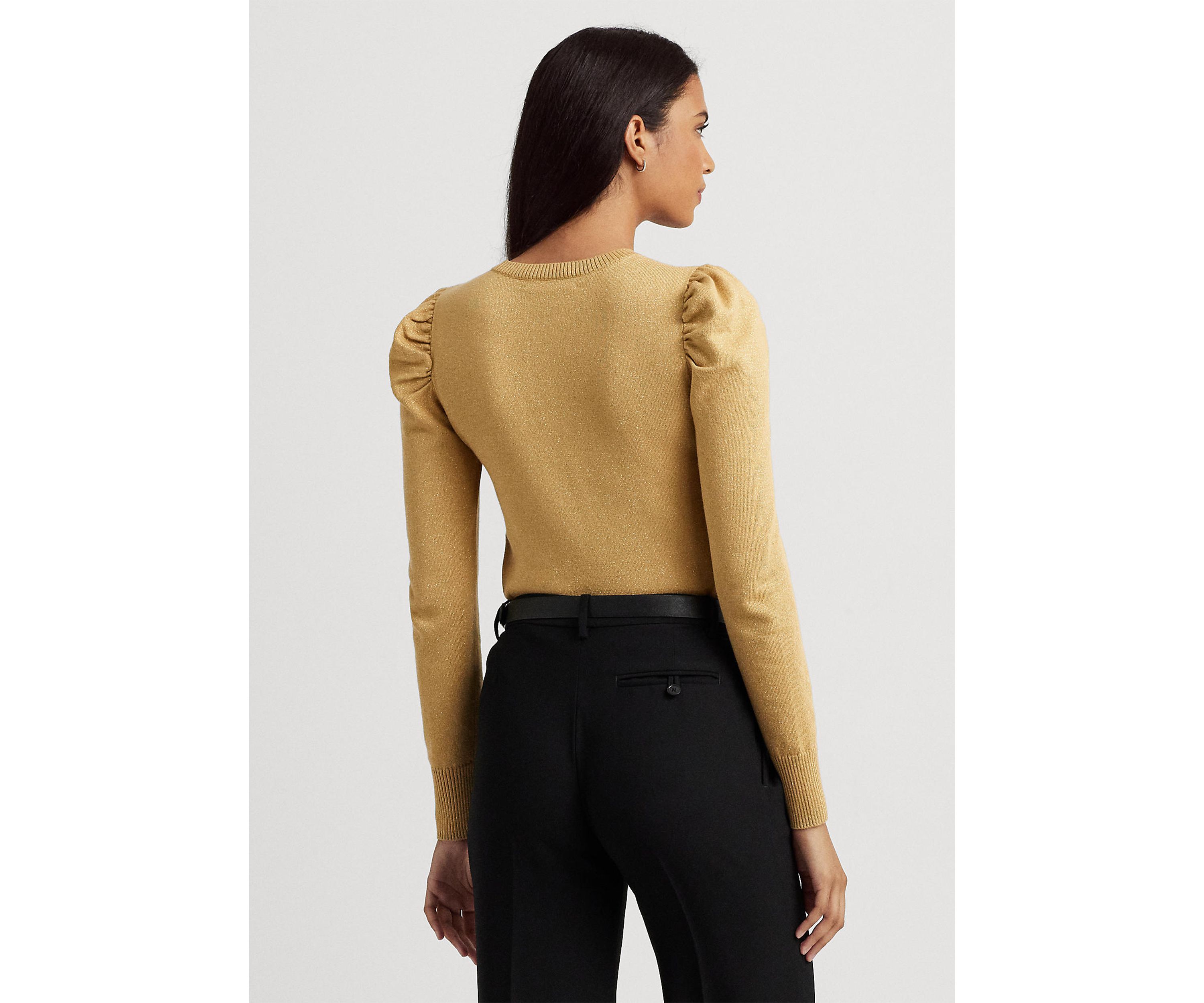 Metallic Puff Sleeve Sweater