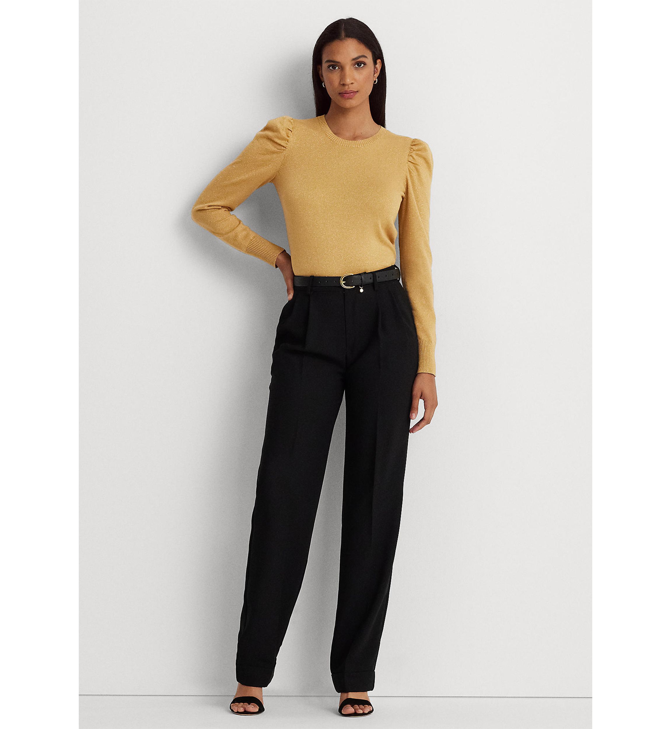 Metallic Puff Sleeve Sweater