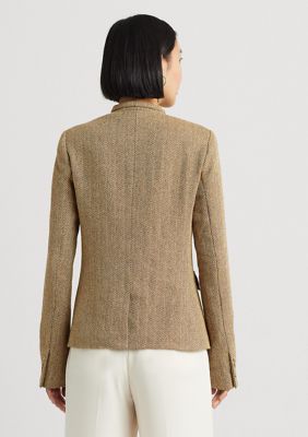 Lauren Ralph Women's Belted Cotton-Linen Herringbone Jacket