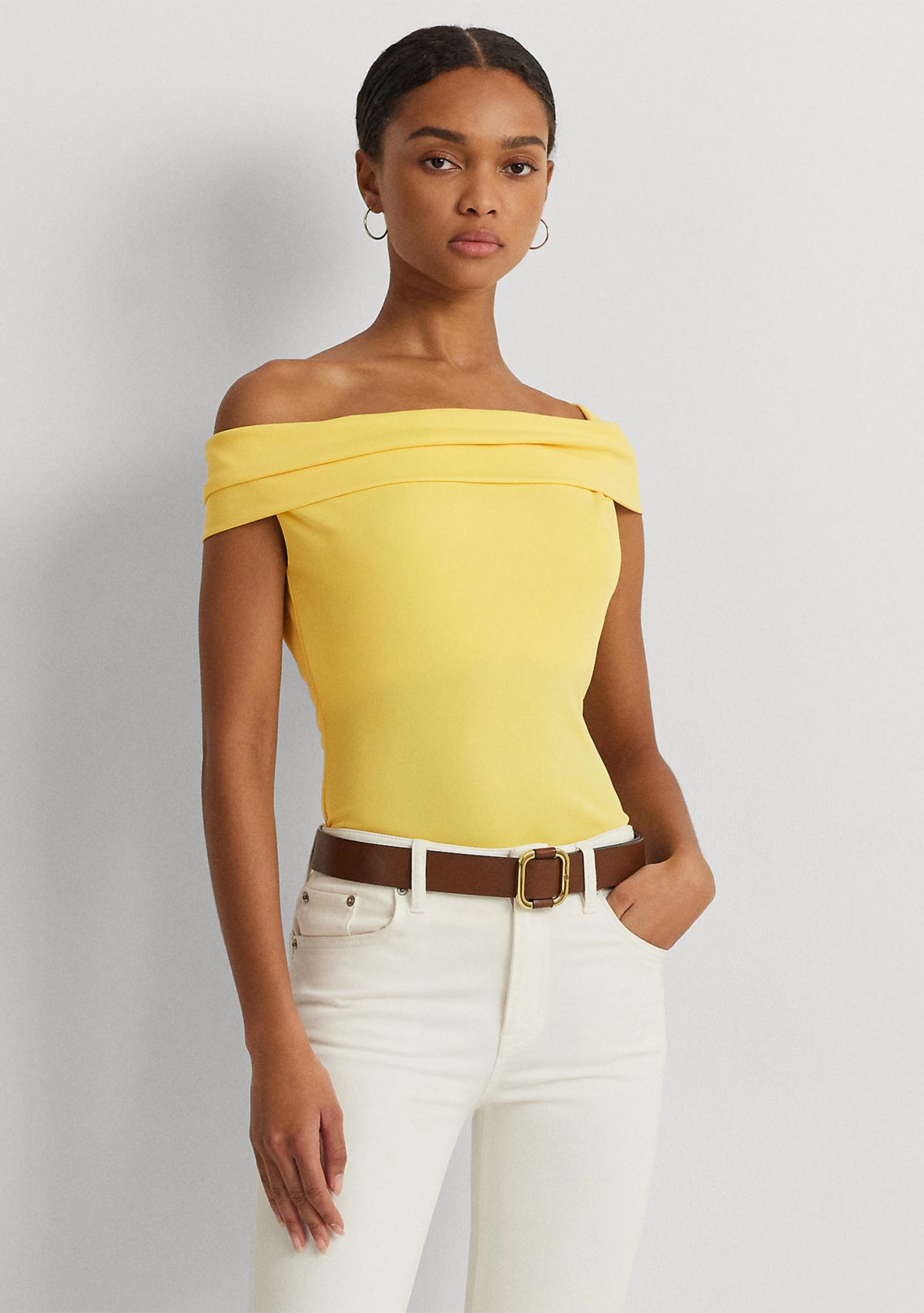 Stretch Jersey Off the Shoulder Top