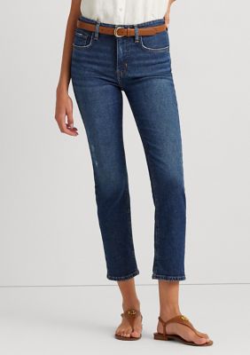 LAUREN Ralph Lauren Plus Size Coated Mid-Rise Straight Ankle Jeans