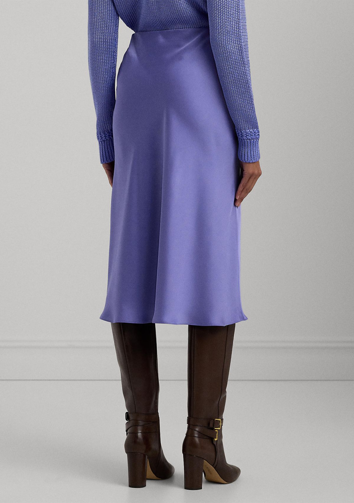 Satin Charmeuse Midi Skirt