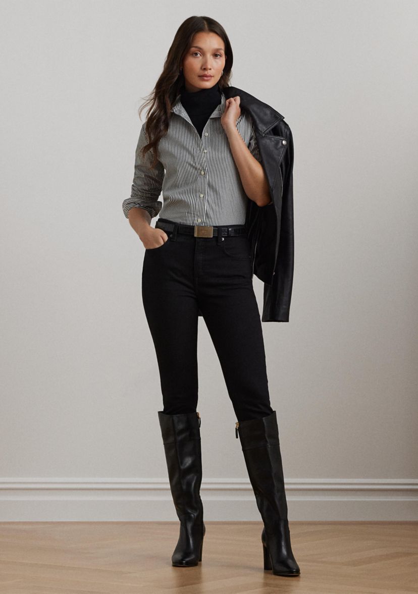 Womens High-Rise Skinny Ankle Jeans