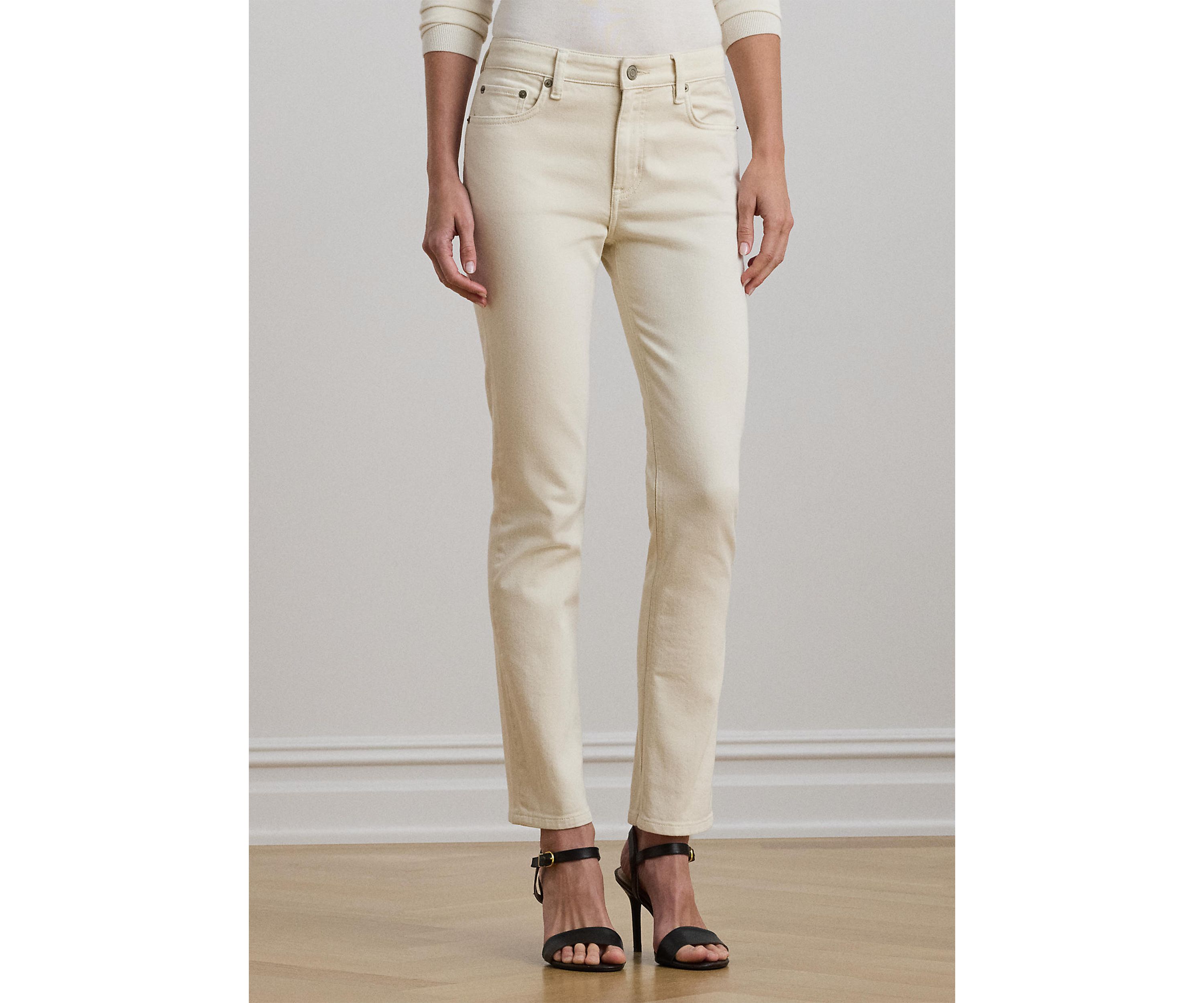 High Rise Straight Ankle Jeans