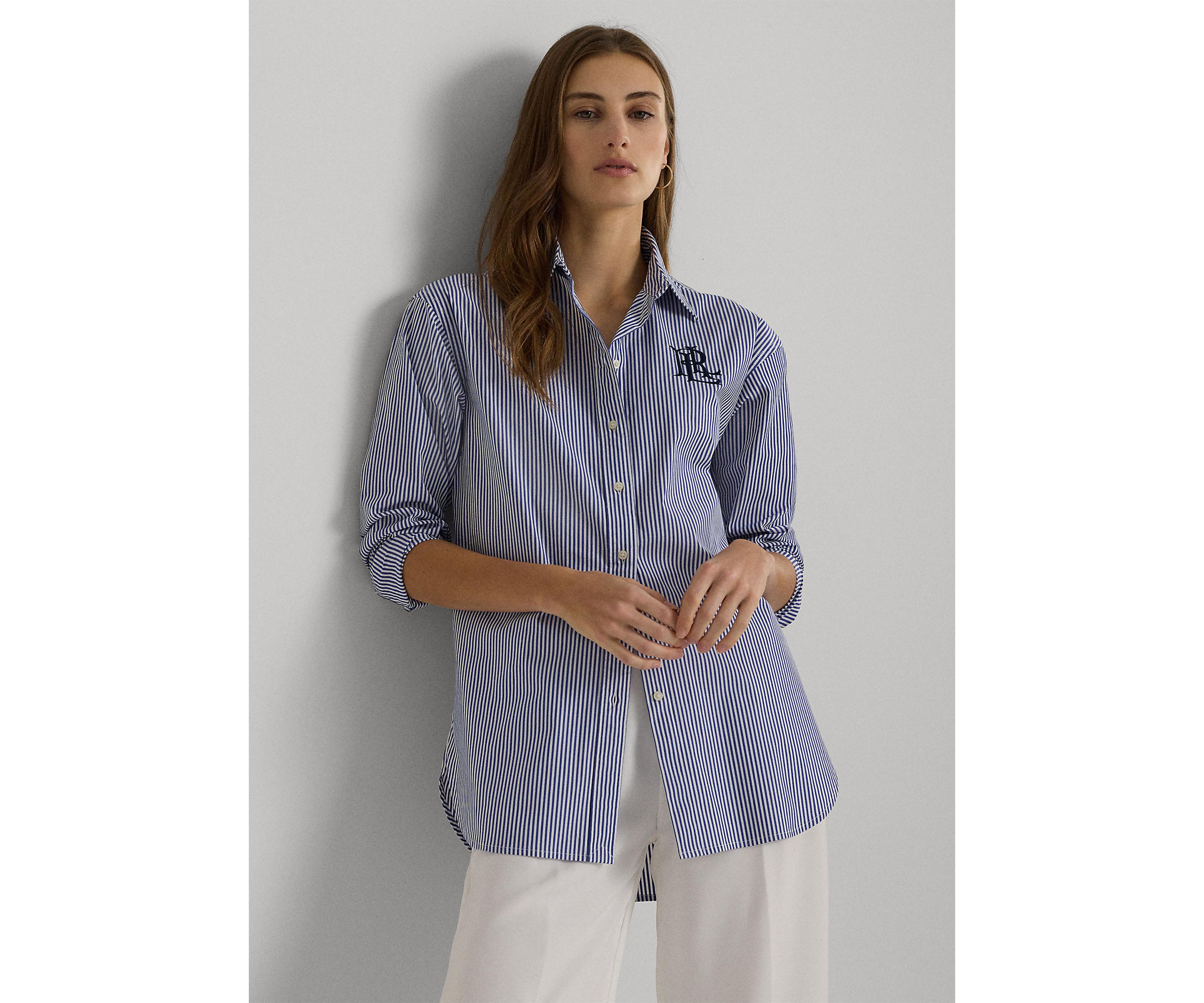 Relaxed Fit Striped Stretch Cotton Shirt