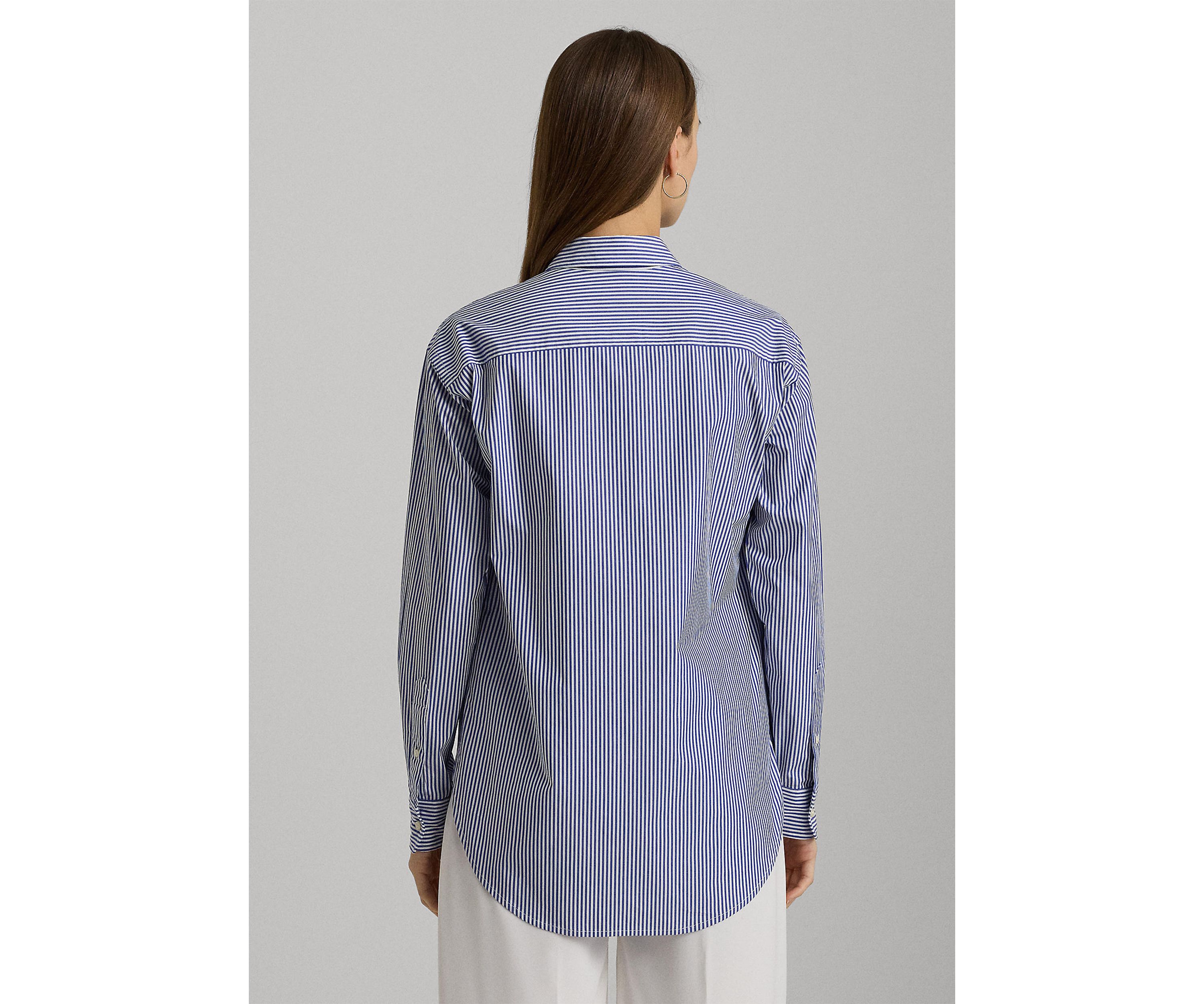 Relaxed Fit Striped Stretch Cotton Shirt