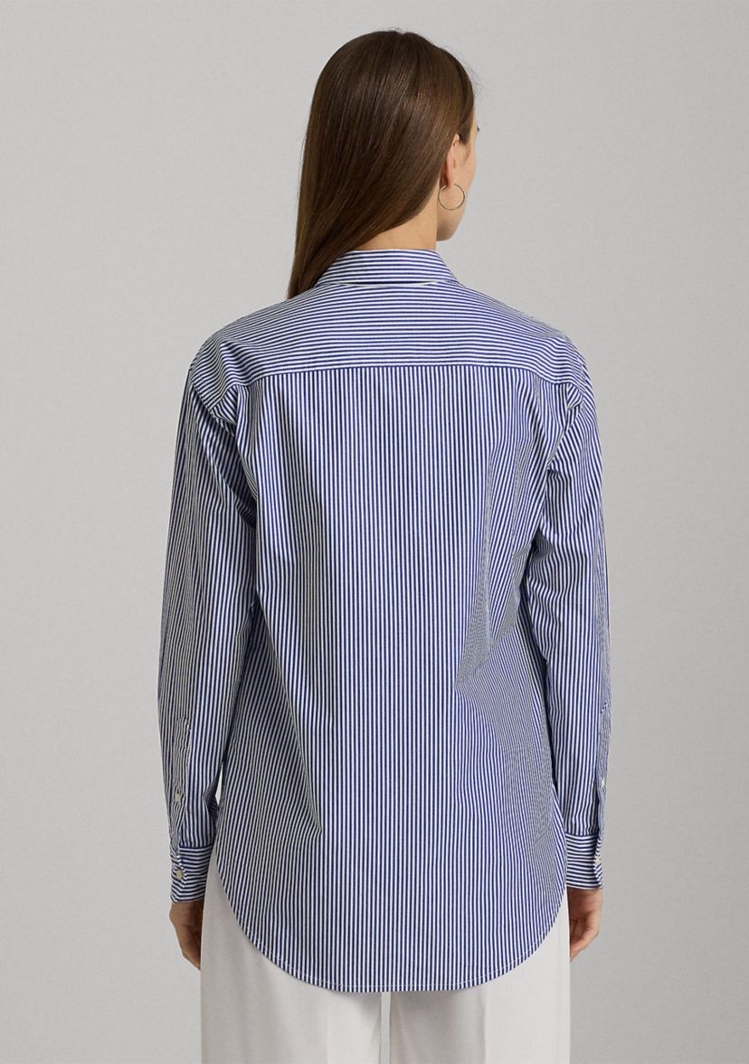 Relaxed Fit Striped Stretch Cotton Shirt