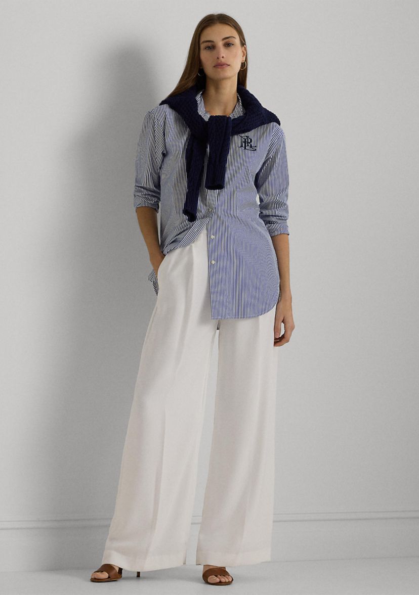 Relaxed Fit Striped Stretch Cotton Shirt